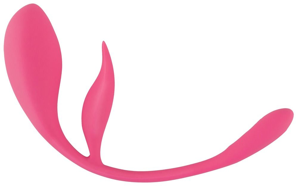 Rosa Wellness-Produkt mit geschwungener Form und drei Enden.