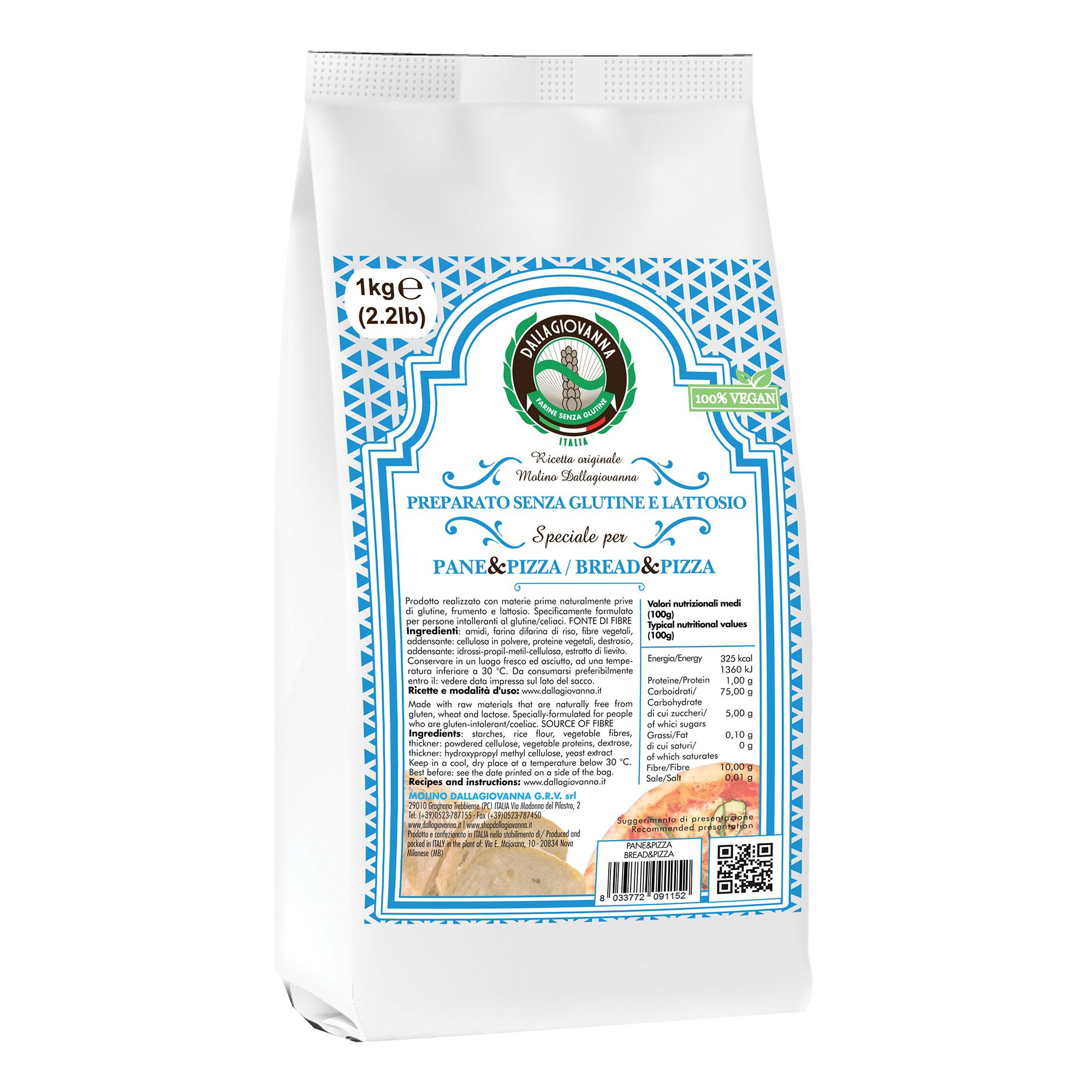 Preparato per Pane e Pizza Senza Glutine e Senza Lattosio - Molino Dallagiovanna