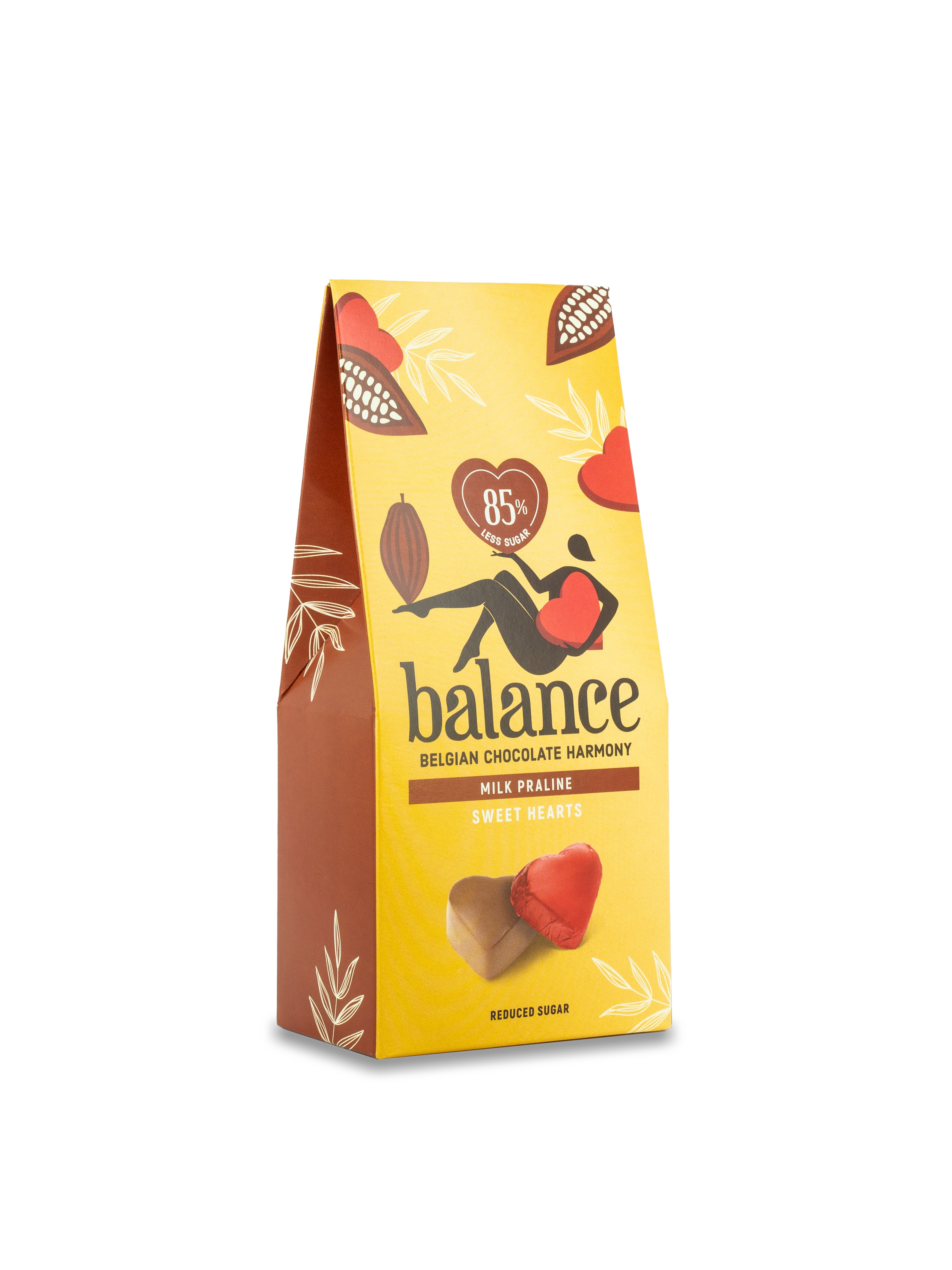 Balance Stevia Sweet Hearts Milk Praline 0,129 kg Schokolade