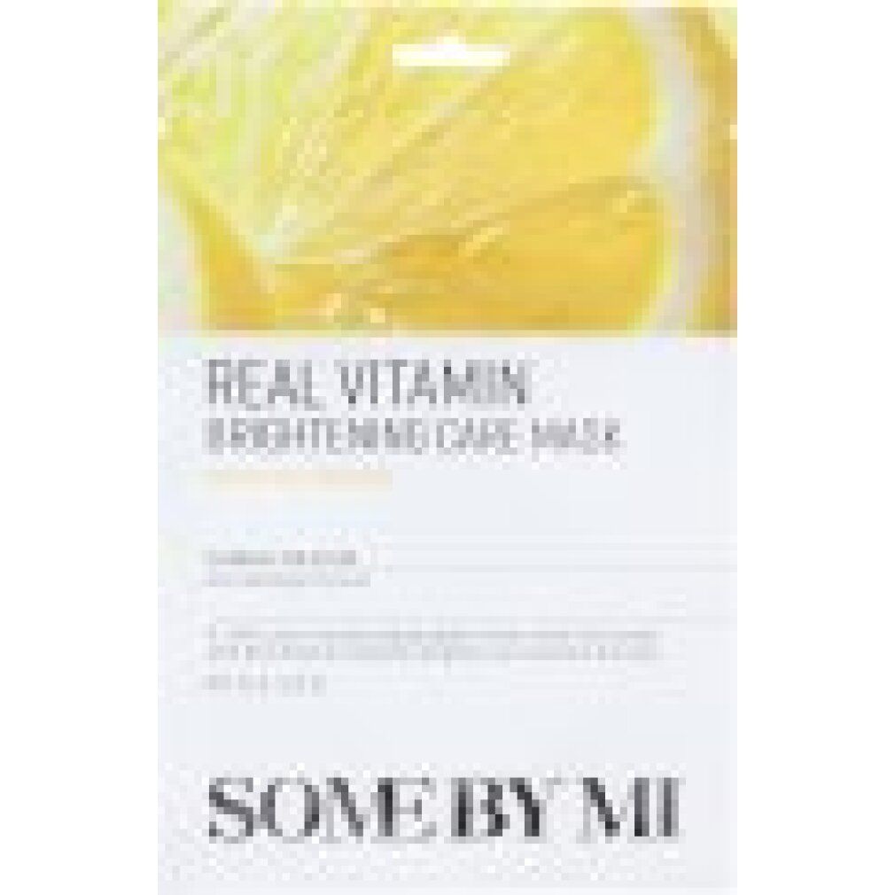 SOMEBYMI Real Vitamin Brightening Care Mask Einzelverpackung mit Zitronenmotiv.