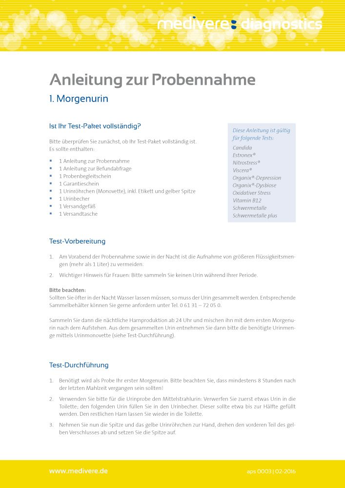 medivere diagnostics Estronex® Urintest