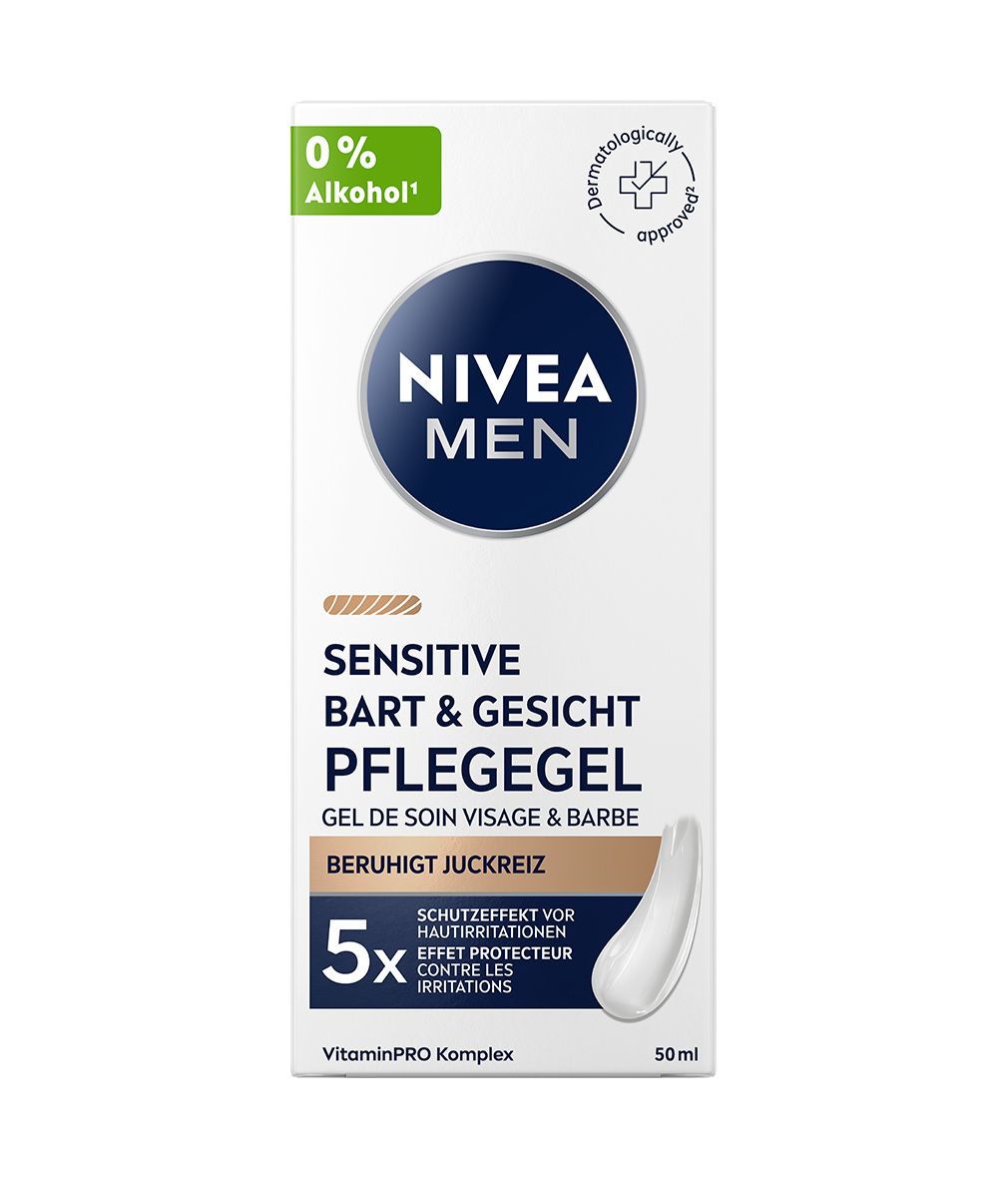 NIVEA MEN Sensitive Bart & Gesichtspflege Gel 2x 50ml