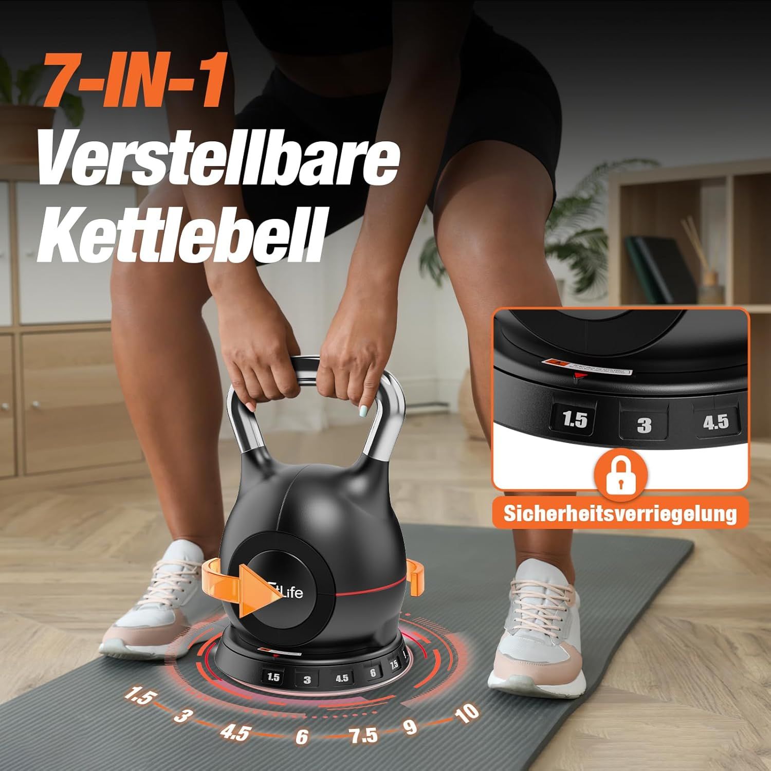 DH FitLife 10kg Verstellbare Kettlebell Set