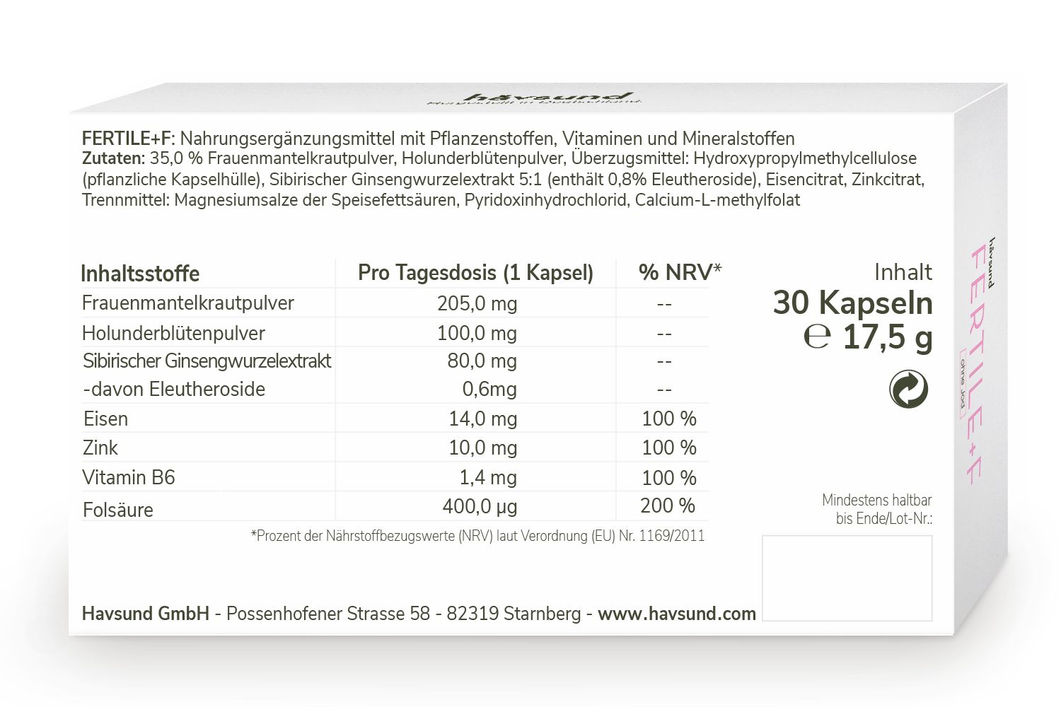 håvsund Fertile+F ohne Jod 120 St Kapseln