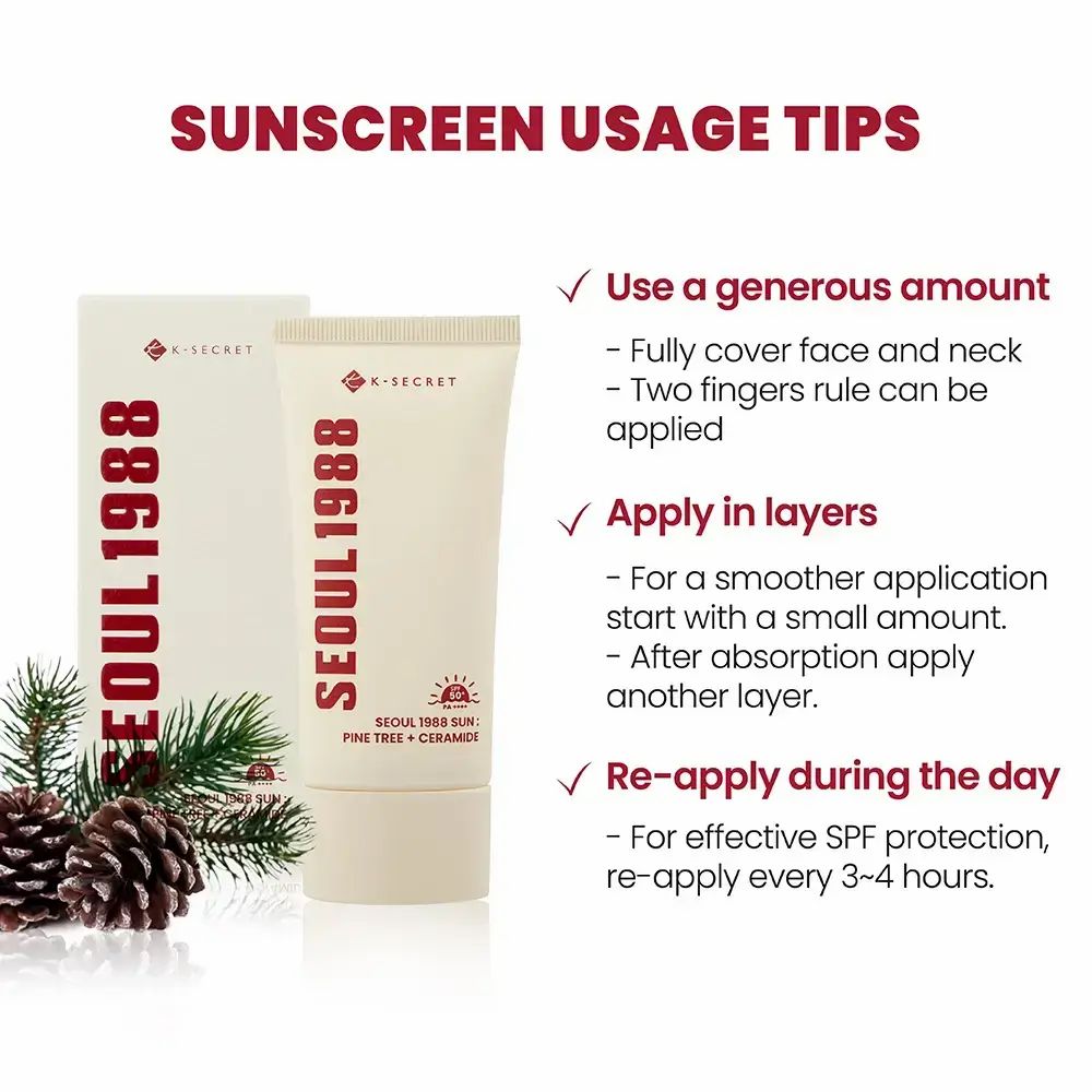 K-SECRET Seoul 1988 Sun Pine Tree + Ceramide SPF 50 Gesichtscreme