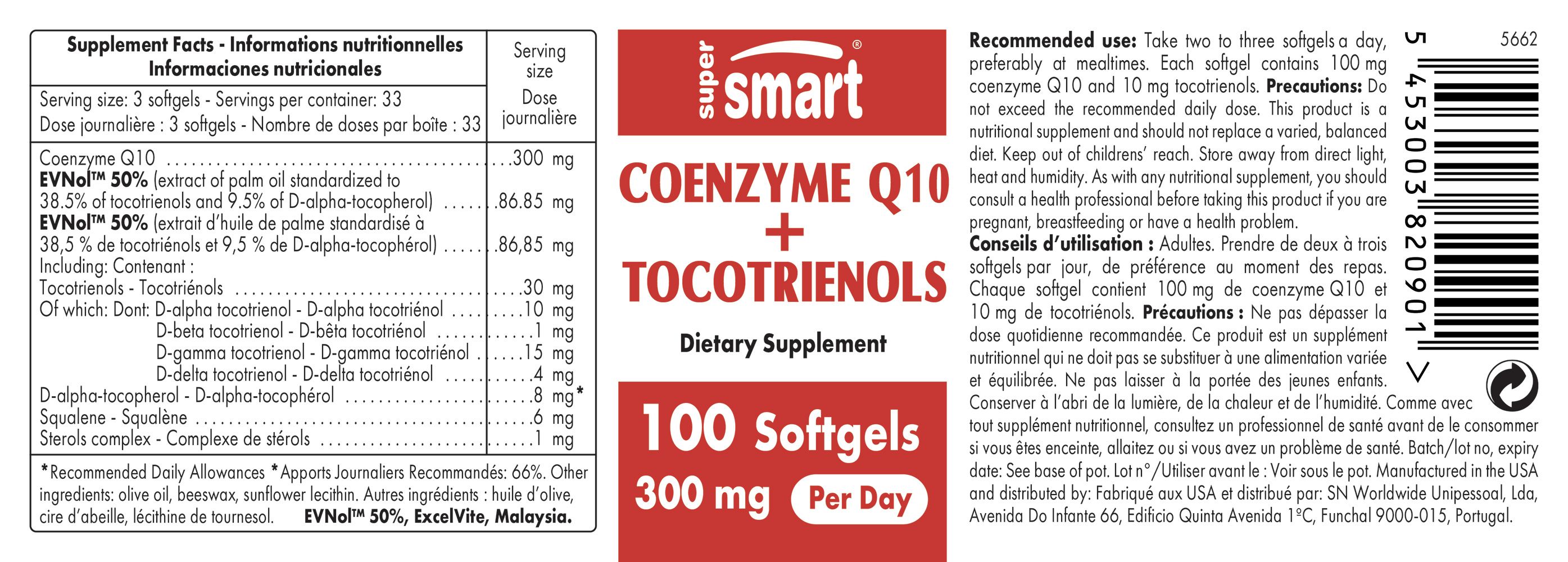 SuperSmart - CoQ10 + Tocotrienols 100 St