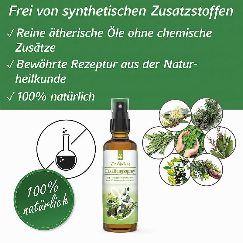 Dr. Ehrlichs Erkältungsspray mit 7 naturreinen ätherischen Ölen