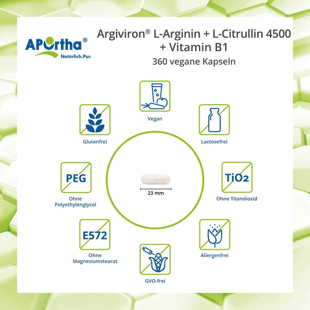 APOrtha® Argiviron® L-Arginin + L-Citrullin + Vitamin B1 Kapseln