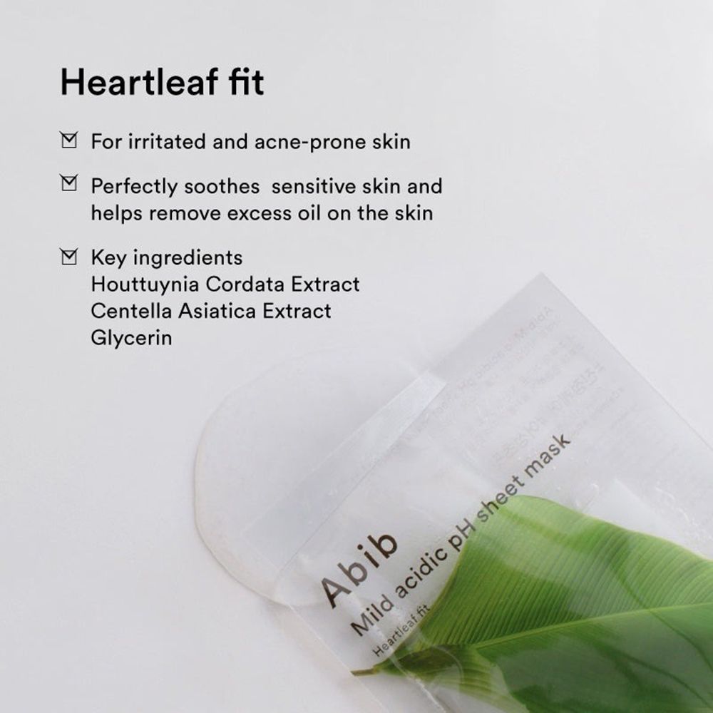 ABIB Mild Acidic ph Sheet Heartleaf Fit Calming Face mask