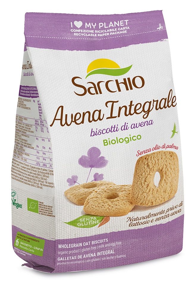 Biscotti Senza Glutine Avena Integrale - Sarchio