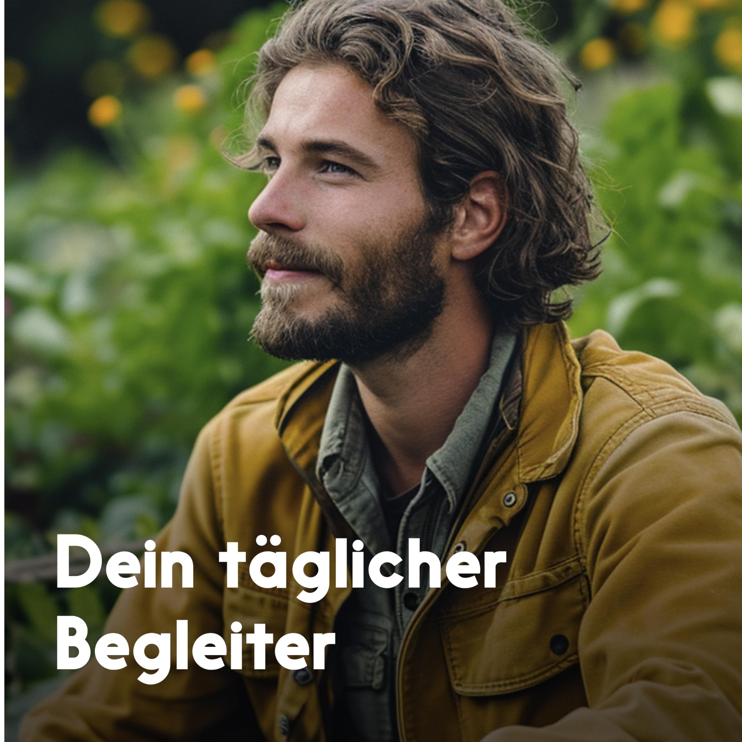 Mann im Freien. Text: Dein täglicher Begleiter.