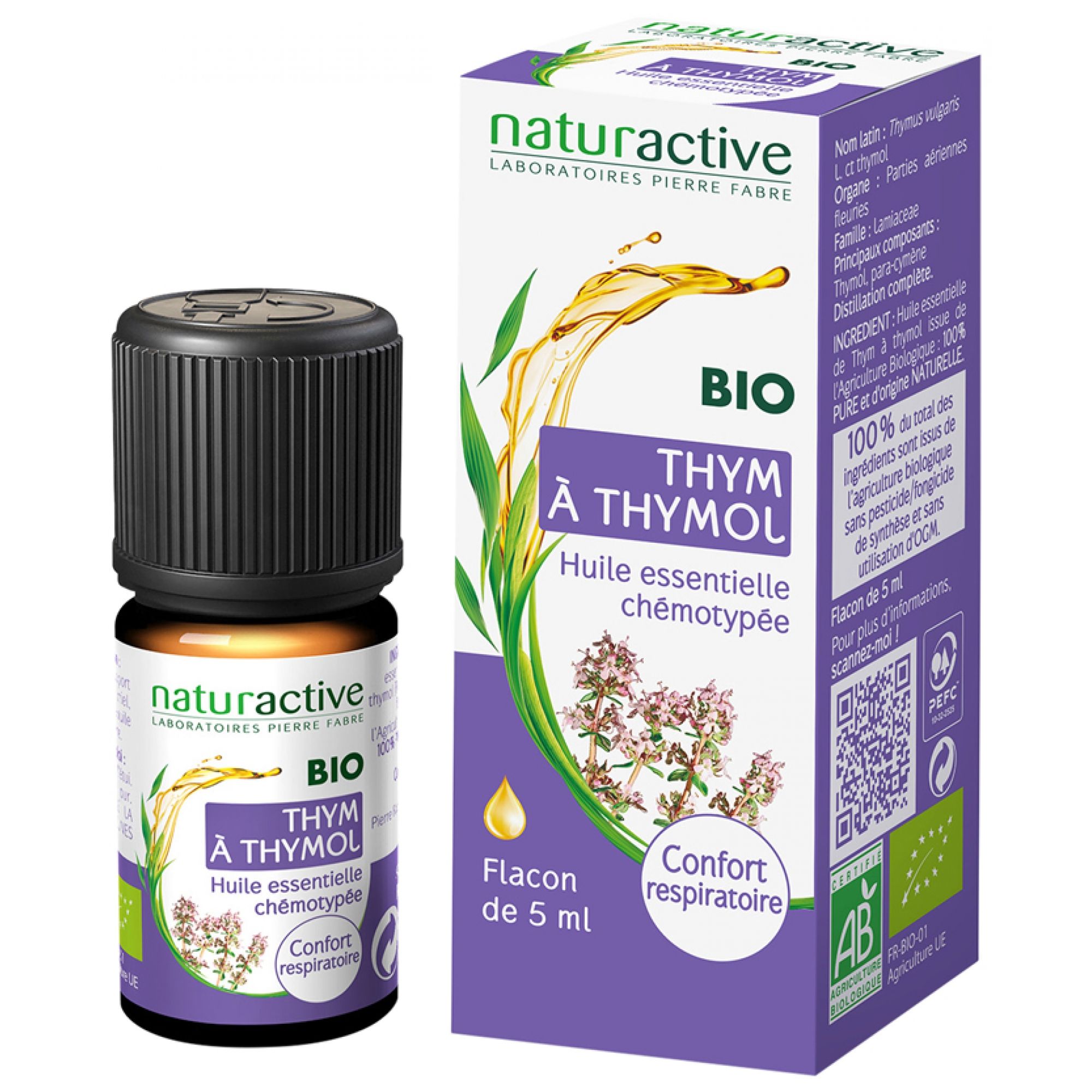Naturactive Ätherisches Öl Thymian mit Thymol (Thymus vulgaris L. ct thymol) Bio 3x8x3 cm