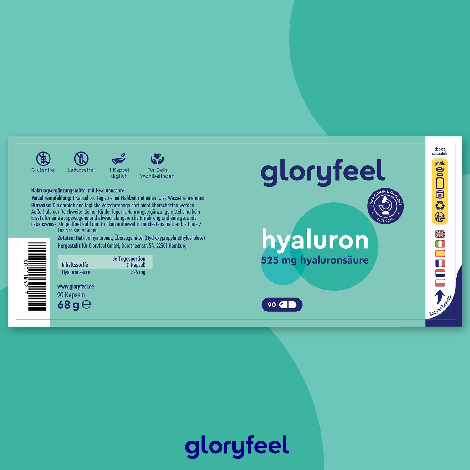 gloryfeel® Hyaluronsäure Kapseln 90 St