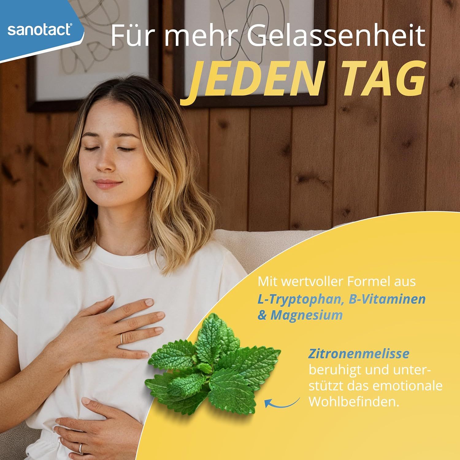 sanotact Glücksgefühl (Großpackung) • Natürlicher Stimmungsaufheller hochdosiert, mit Vitaminen