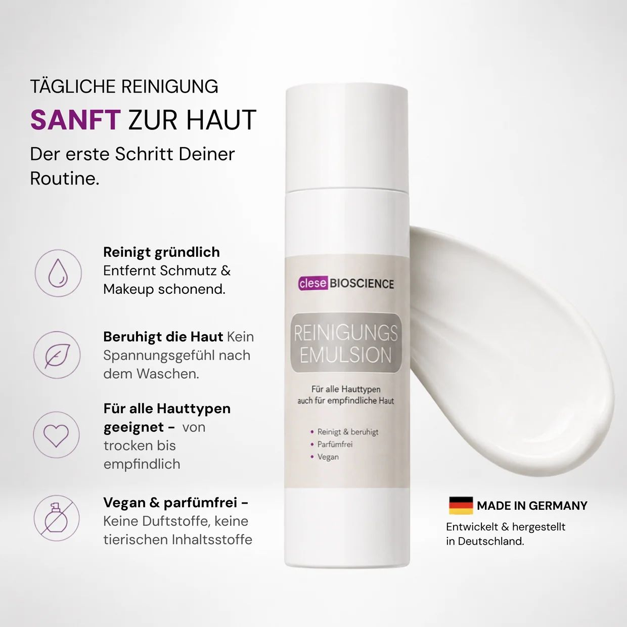 Reinigungsemulsion für empfindliche Haut