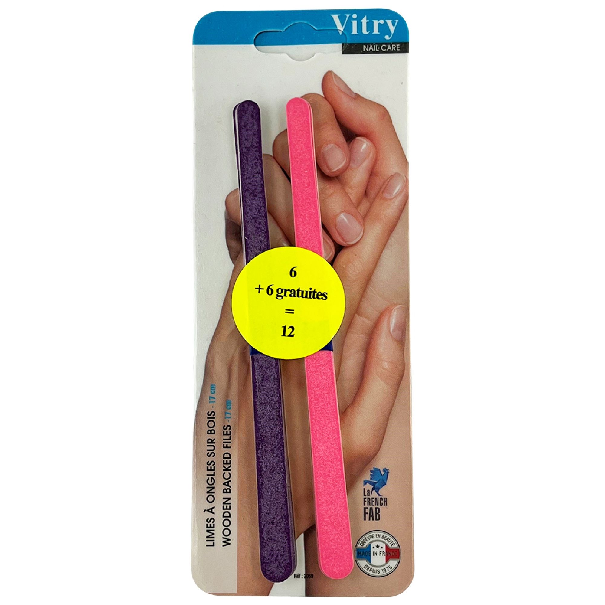 Vitry 12 Nagelfeilen auf Holz 17 cm davon 1eschenkt (Farbe : Rosa) 8x1x21
