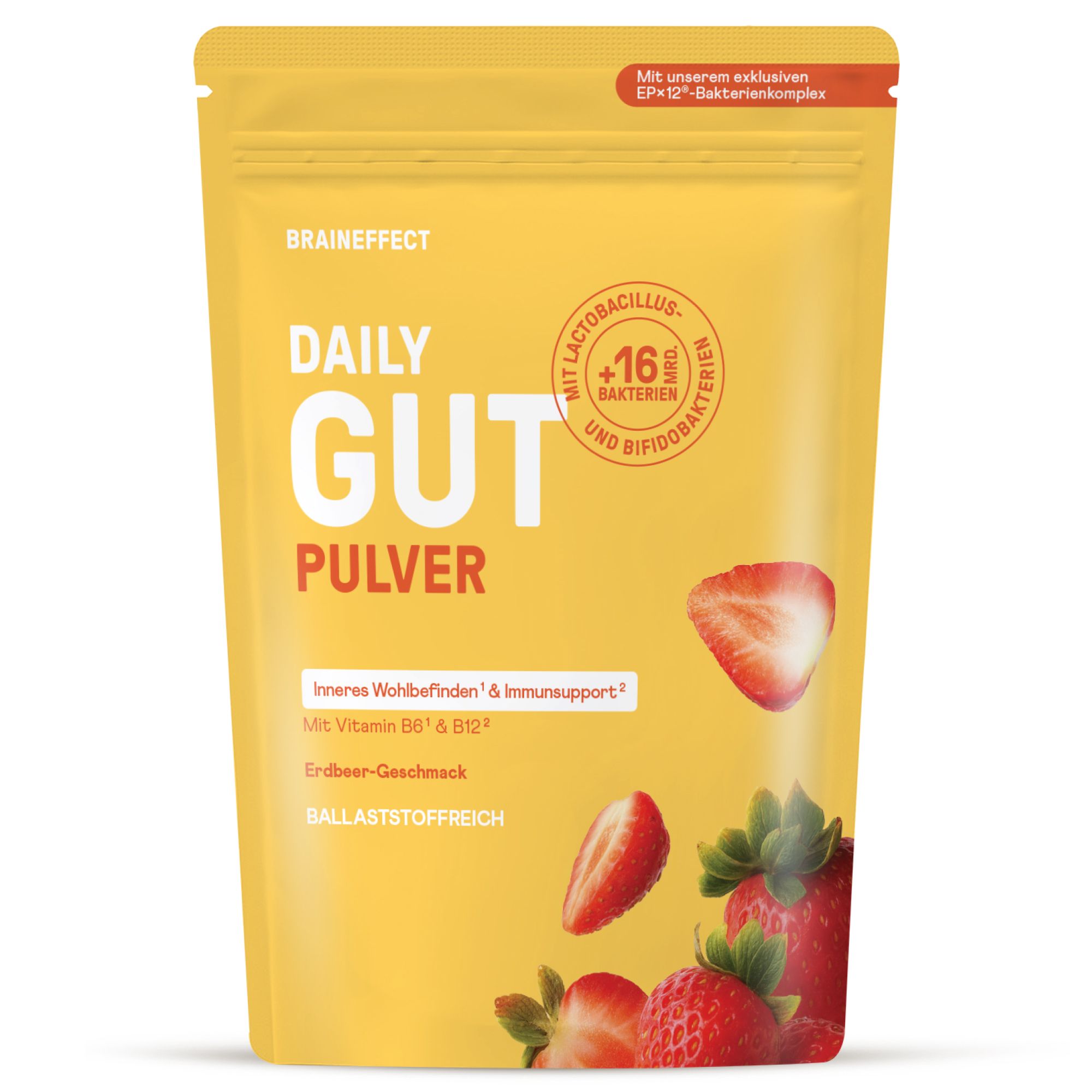 BRAINEFFECT Daily Gut Pulver Erdbeere