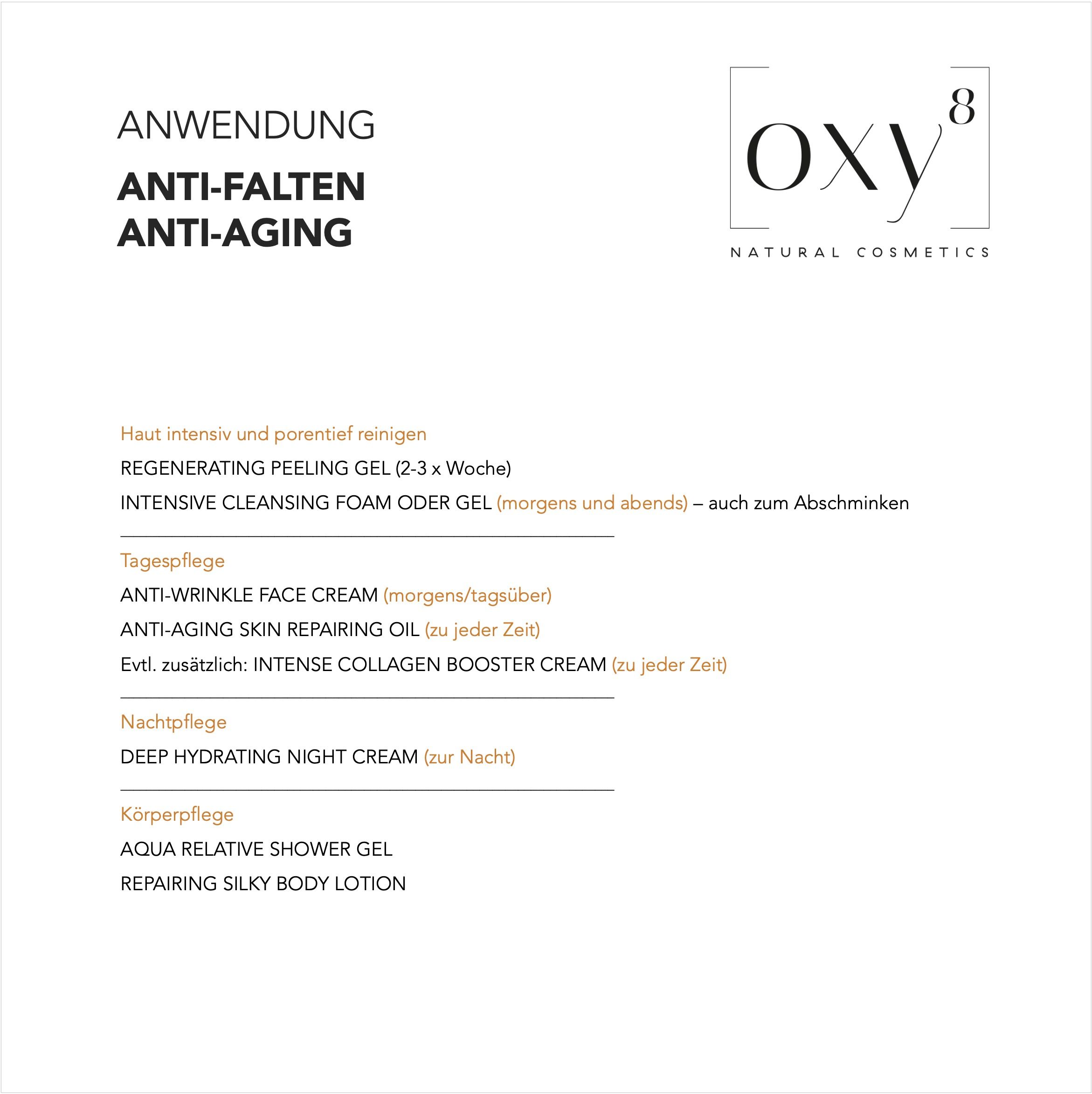 oxy8 Naturkosmetik - ANTI FALTEN Set für deutlich glattere, jugendlichere & straffere Haut