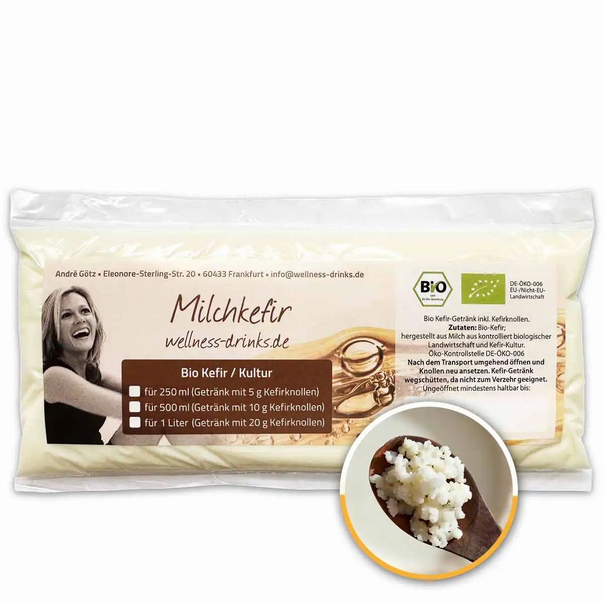 WELLNESS-DRINKS Bio-Milchkefir mit aktiven Kefirknollen