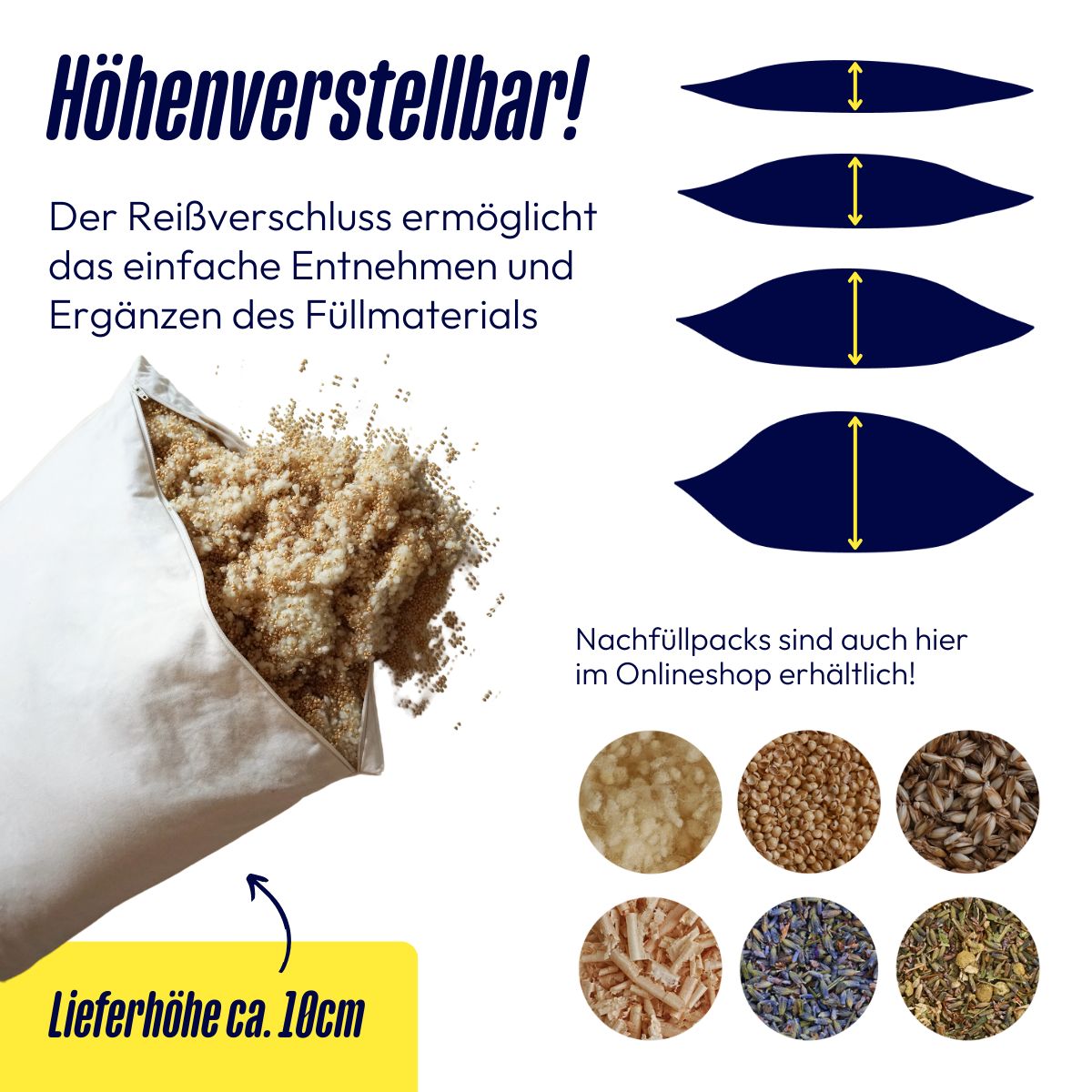 just relaxed Schafschurwoll-Hirse-Kissen mit Lavendel