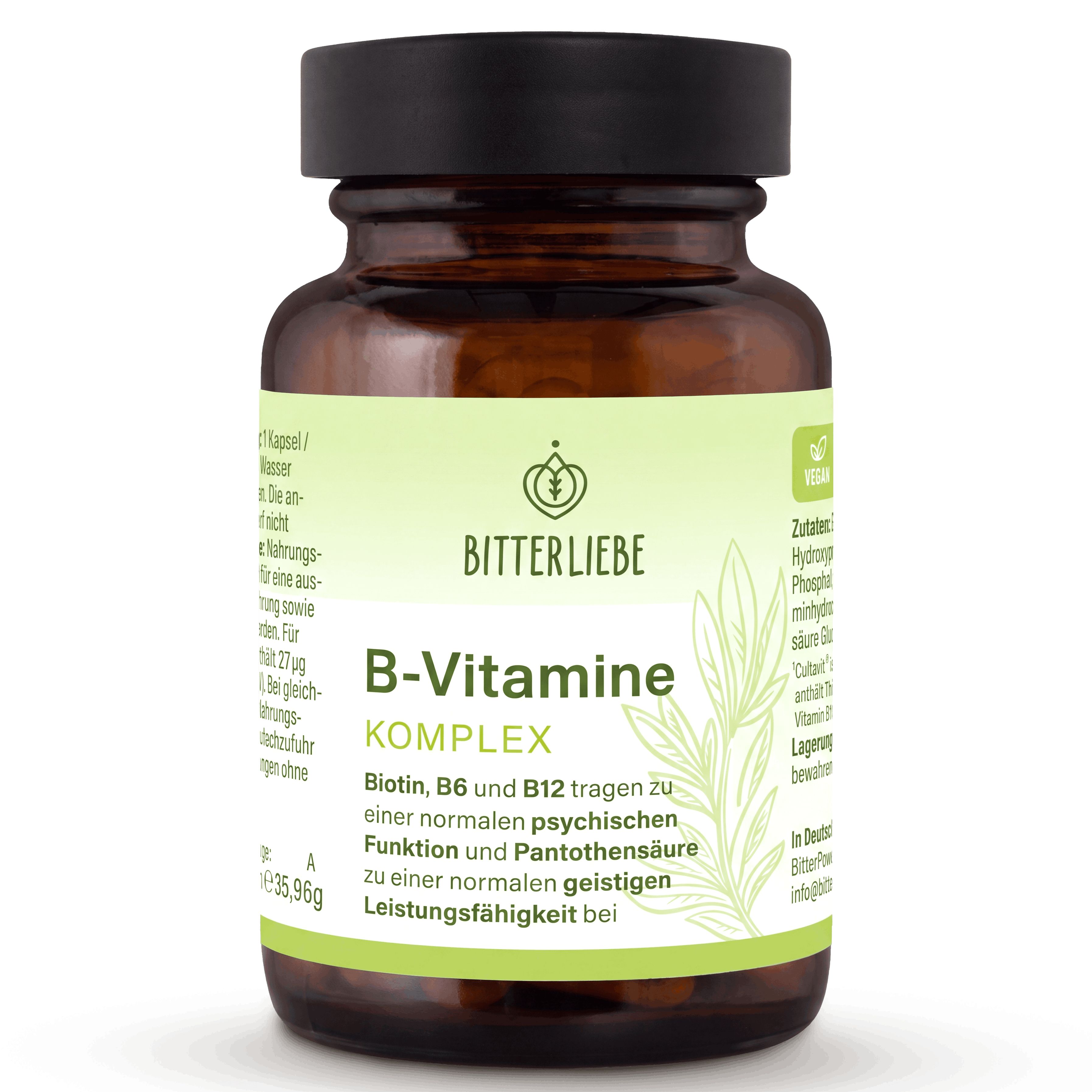 BitterLiebe Vitamin B Komplex mit Cultavit, B12 & Folsäure 1 St Kapseln