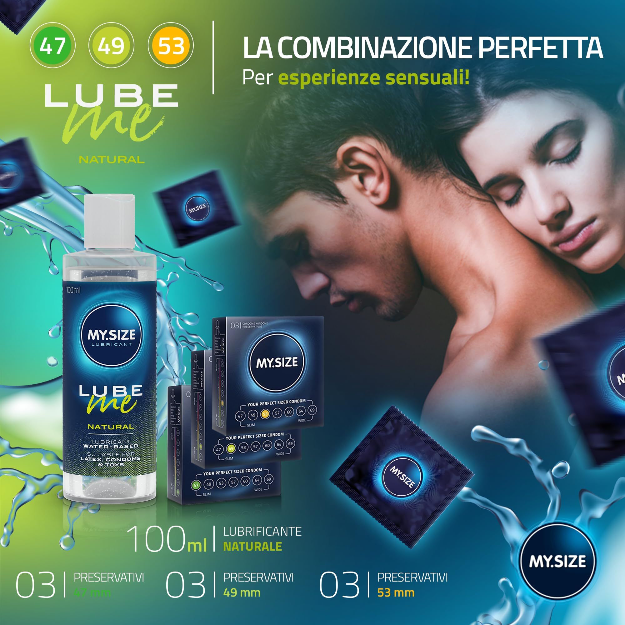 MY.SIZE Kondome + LUBE ME Natural Set