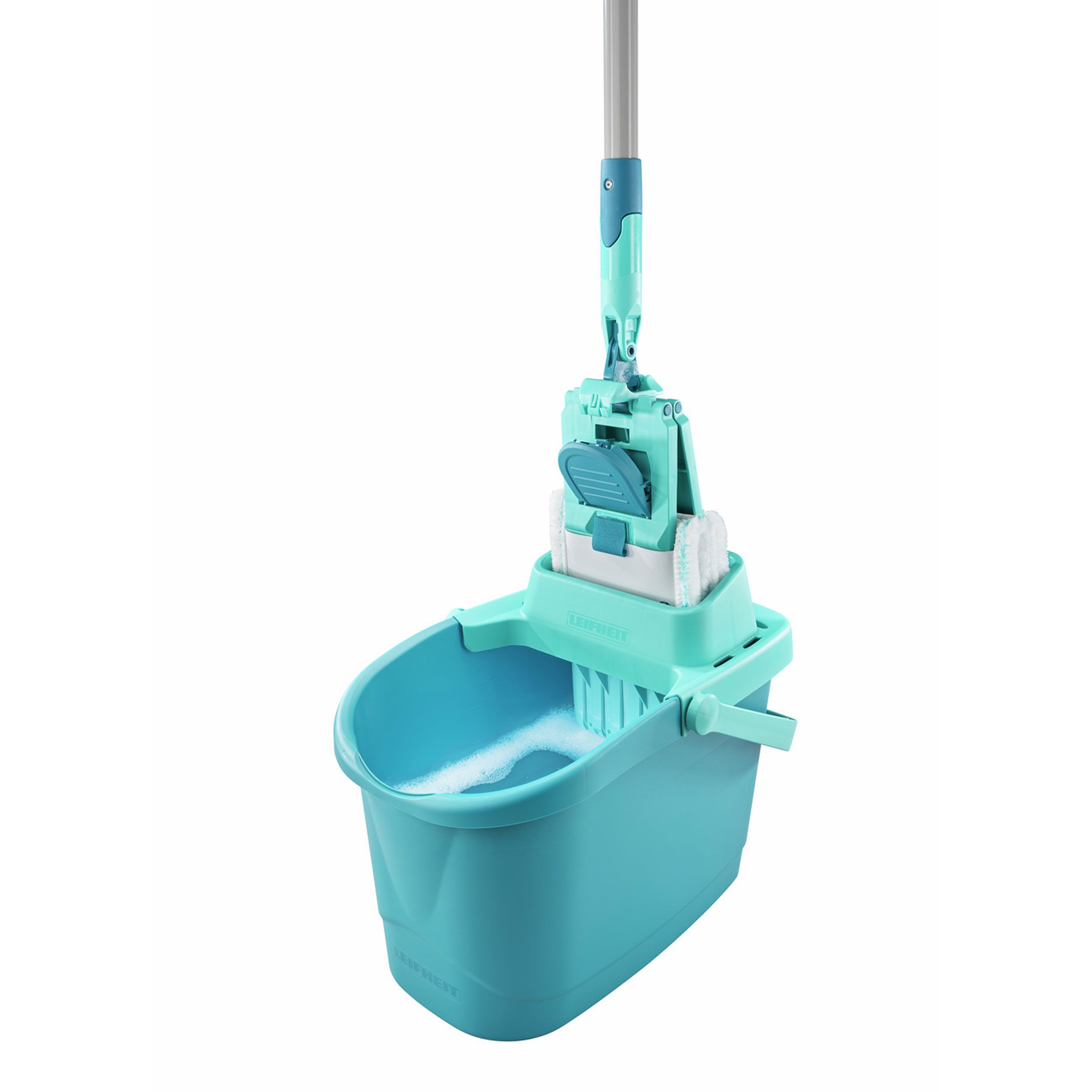 Leifheit Reinigungs-Set Power Clean mit micro duo Bezug, Wischer, Eimer, Presse