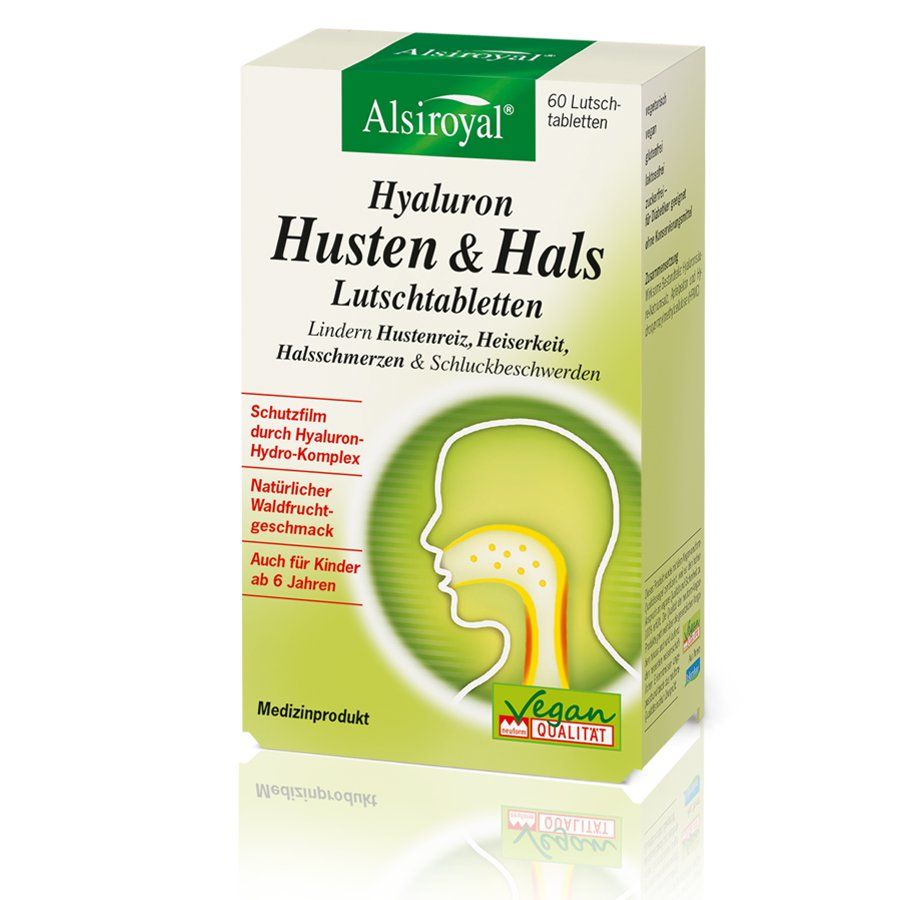 Alsiroyal Hyaluron Hustenreiz Lutschtabletten Doppelpack 60 Stück