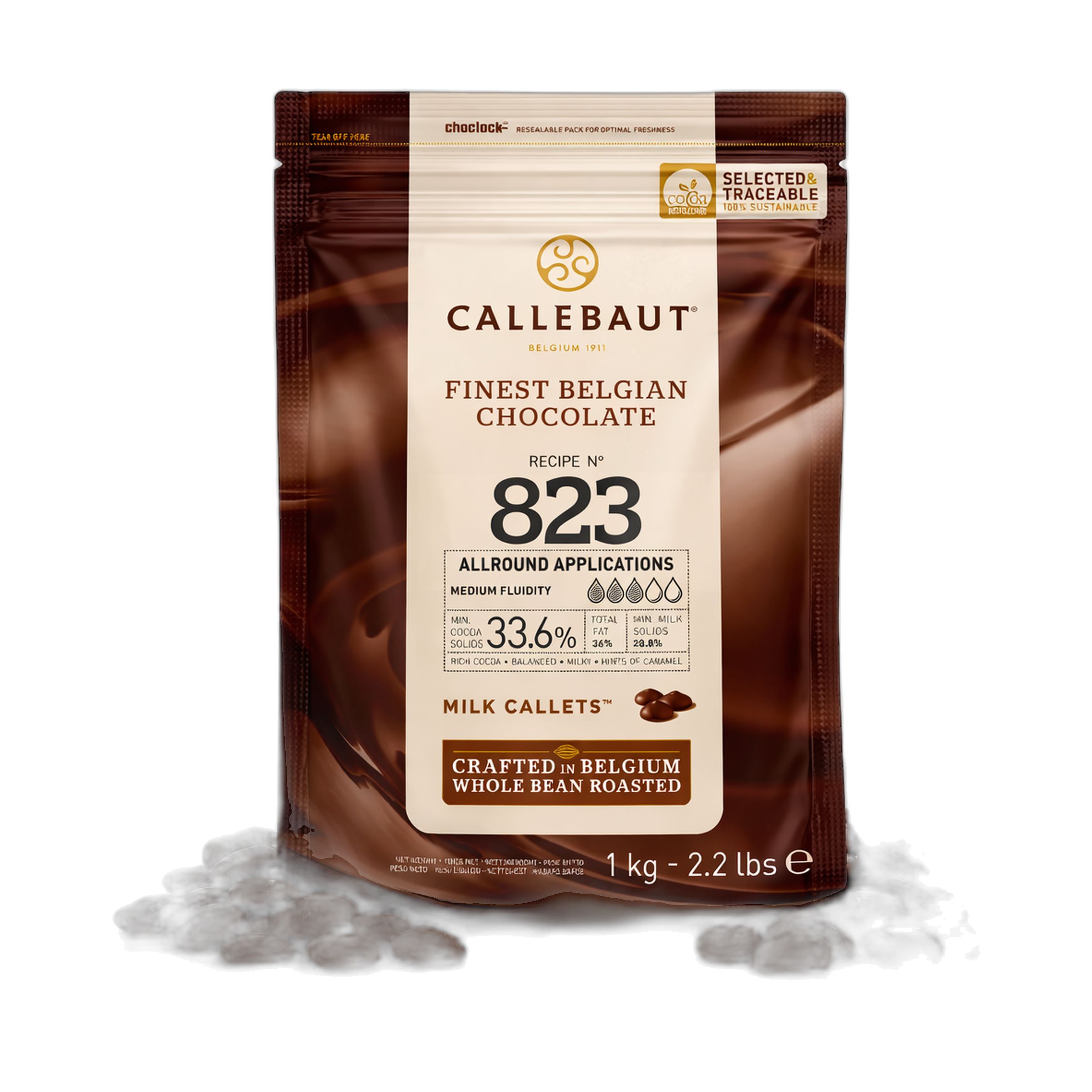 Callebaut Receipe No. 823 Kuvertüre Callets Vollmilch Schokolade 2500 g