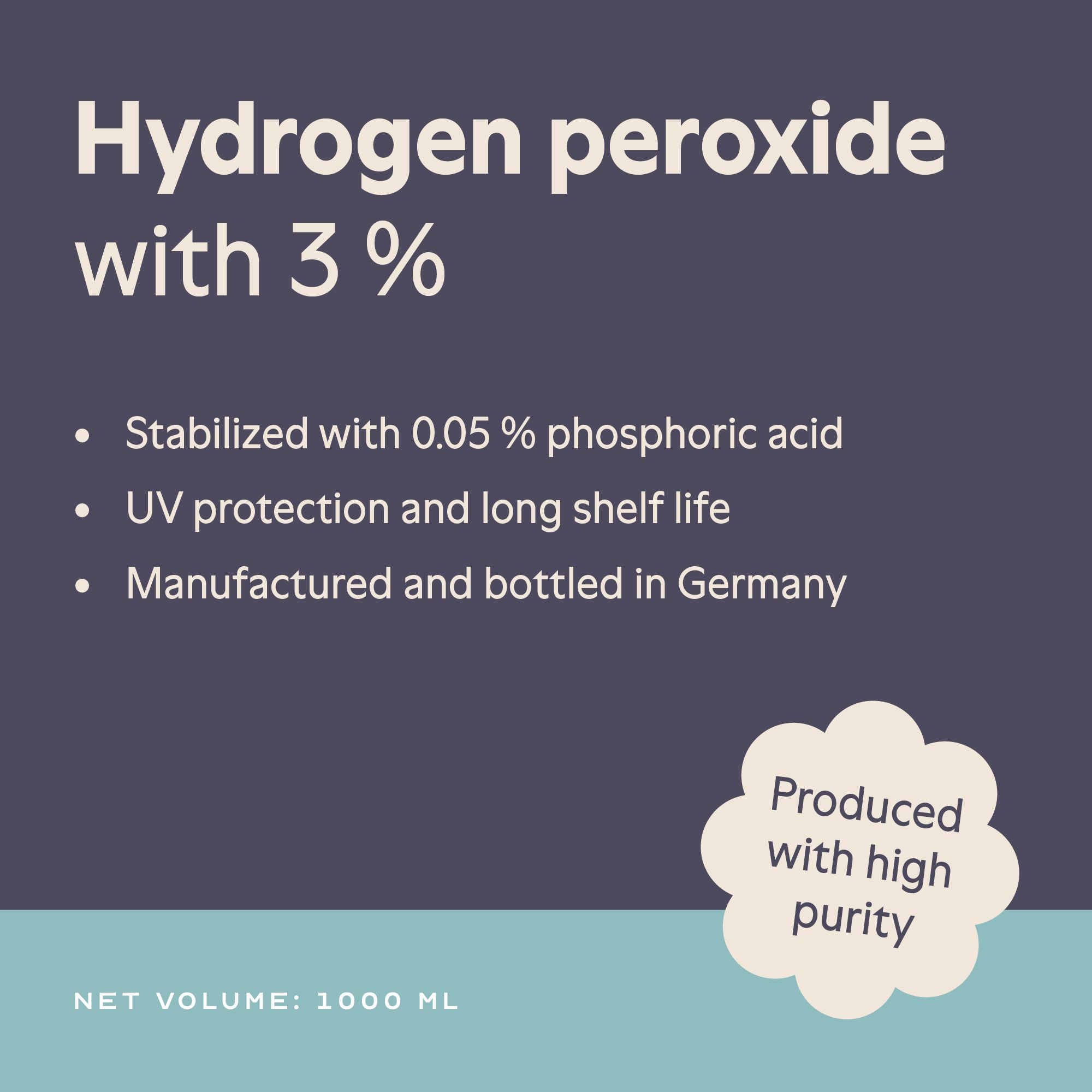 WELLIVA Wasserstoffperoxid 3% 2000 ml in hoher Reinheit