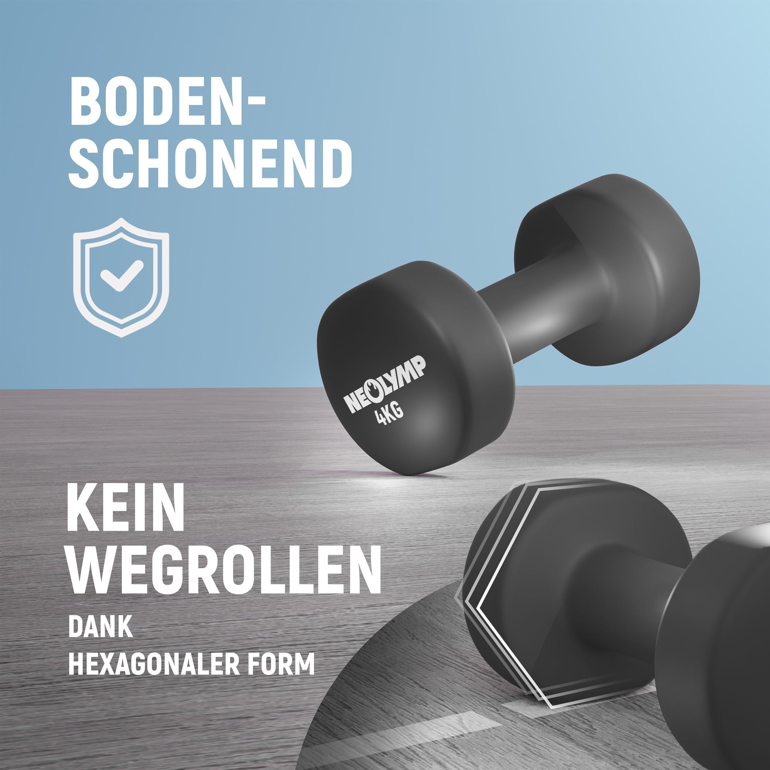 NEOLYMP 2er Set rutschfeste Neopren Hanteln 4 KG