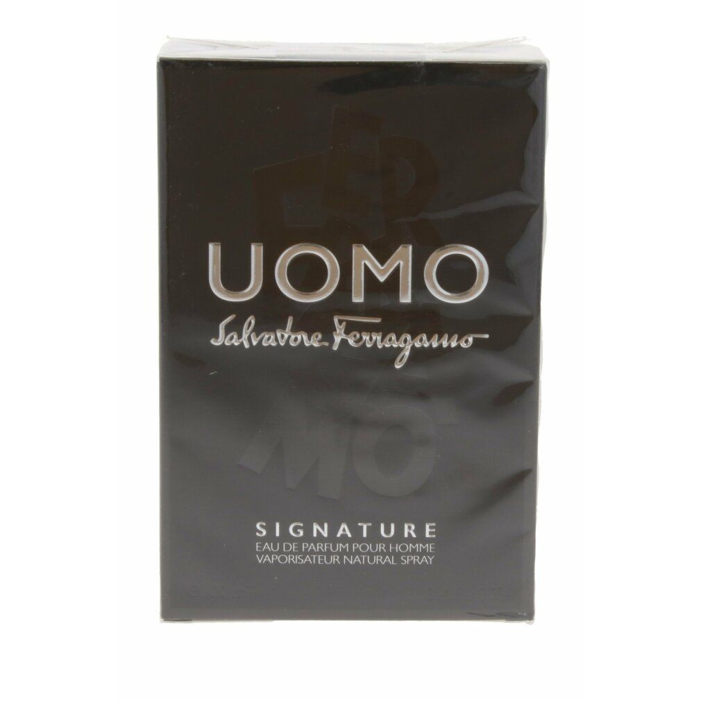 Verpackung von Salvatore Ferragamo Uomo Signature Eau de Parfum mit Schriftzug.
