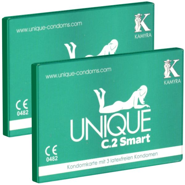 Kamyra *Unique C.2 Smart* Doppelpack - Kondomkarten mit latexfreien PRE-ERECTION-Kondomen