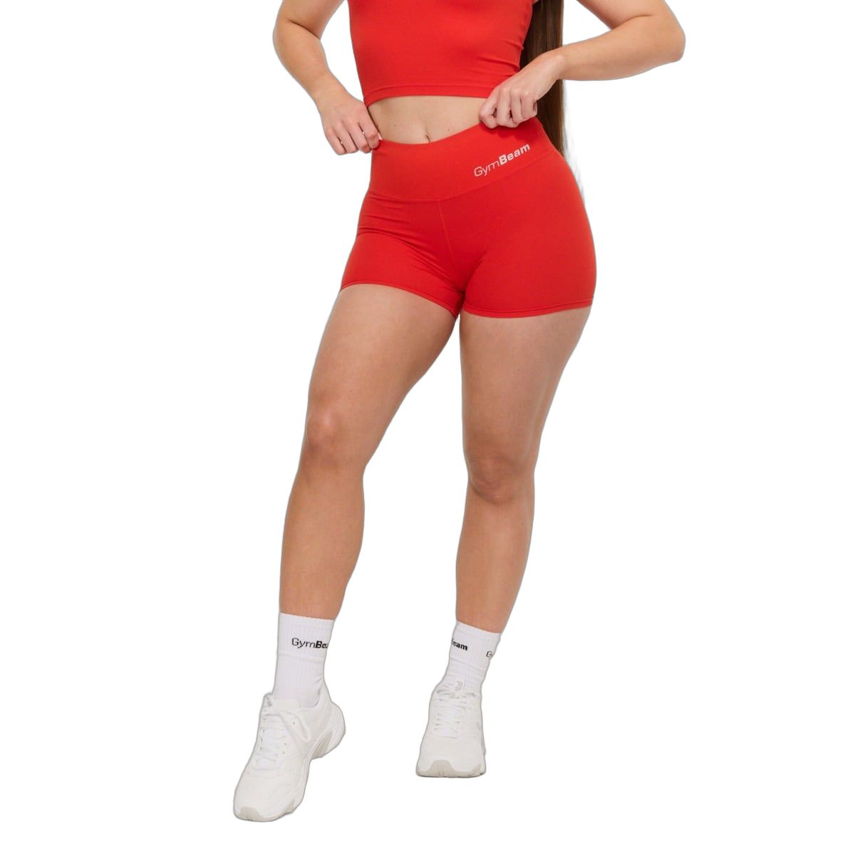 GymBeam Shorts Damen Slim mit hoher Taille BEAT Tangerine