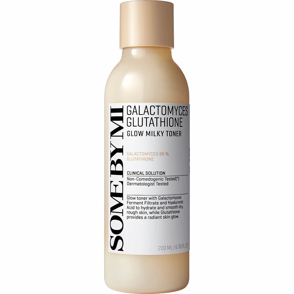 Flasche SOME BY MI, Galactomyces Glutathione Glow Milky Toner. Text: Clinical Solution, 200 ml.