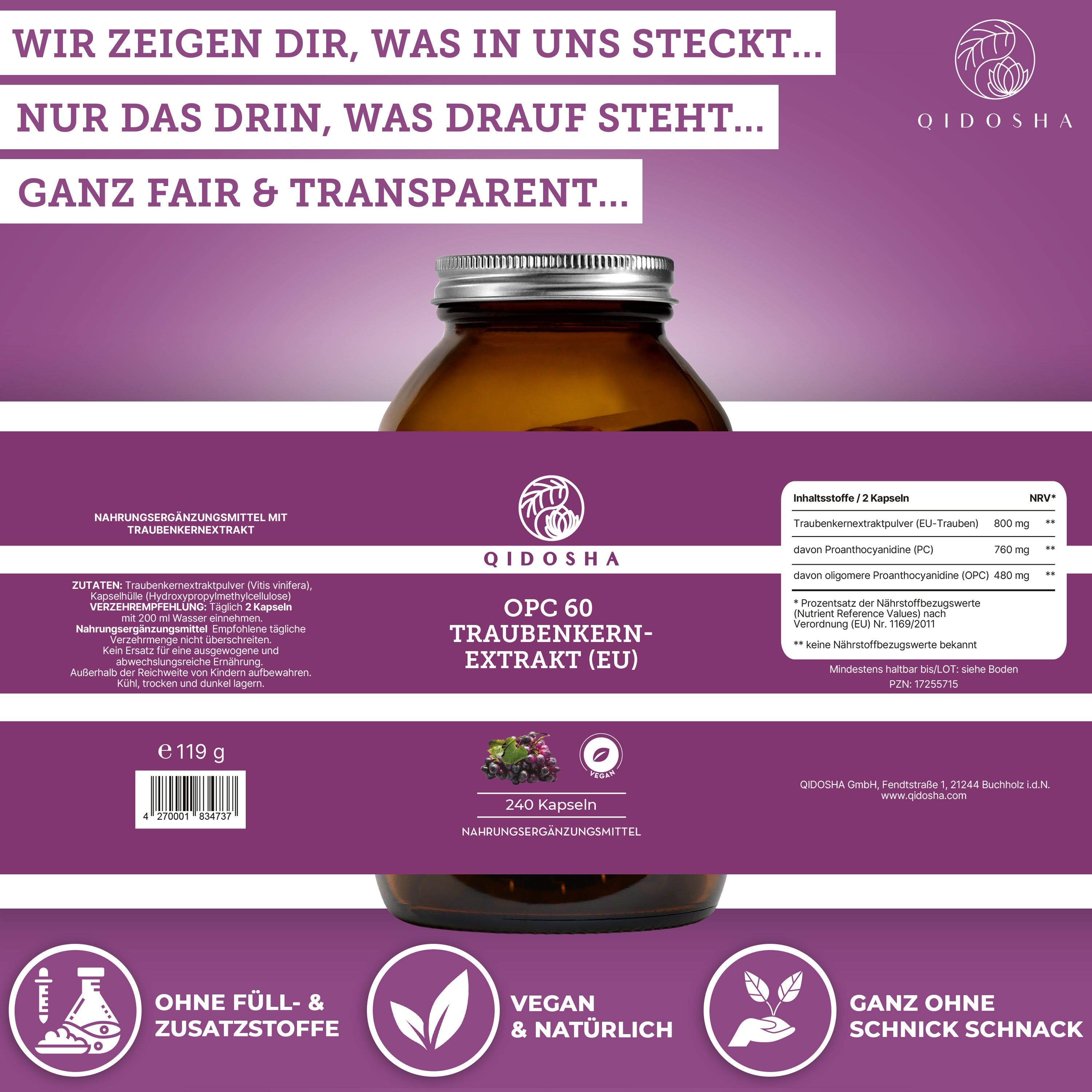 QIDOSHA Traubenkernextrakt OPC