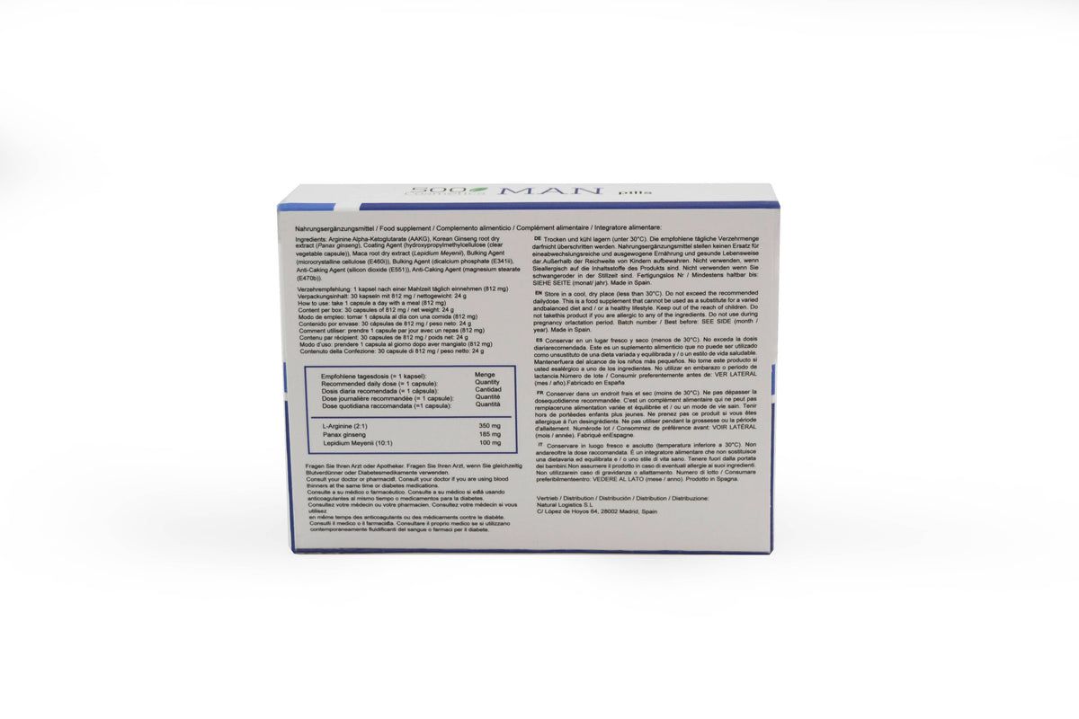 Rückseite der weißen Schachtel. Text in mehreren Sprachen. Enthält Informationen zu Inhaltsstoffen und Anwendung.