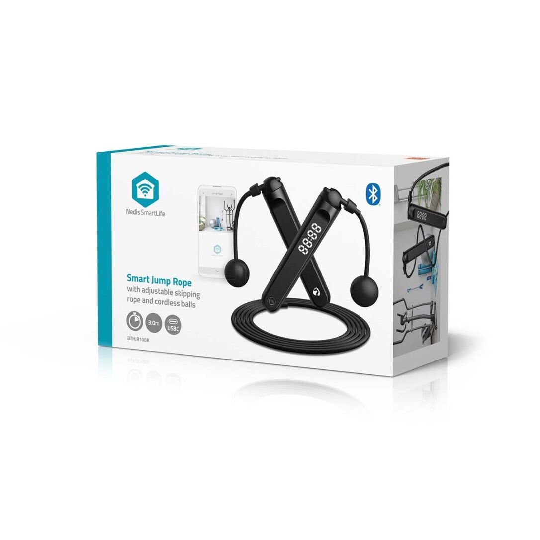 Nedis SmartLife Outdoor-Sport / Sprungseil / Bluetooth® / Dual Hall sensor / LED-Anzeige / PVC / 3.