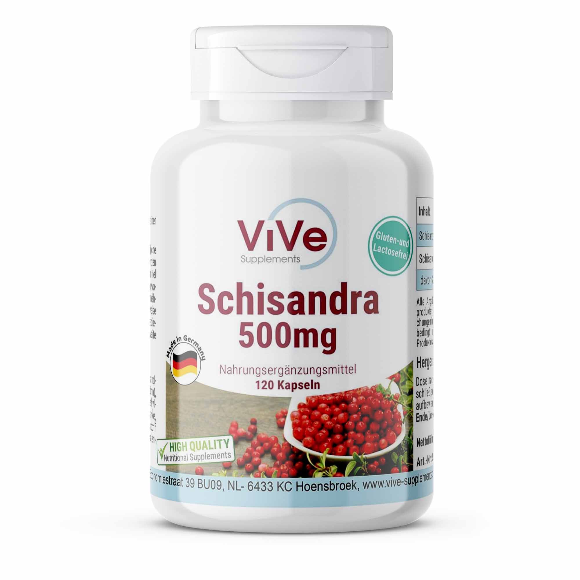 Vive Supplements | Schisandra 500mg 120 St