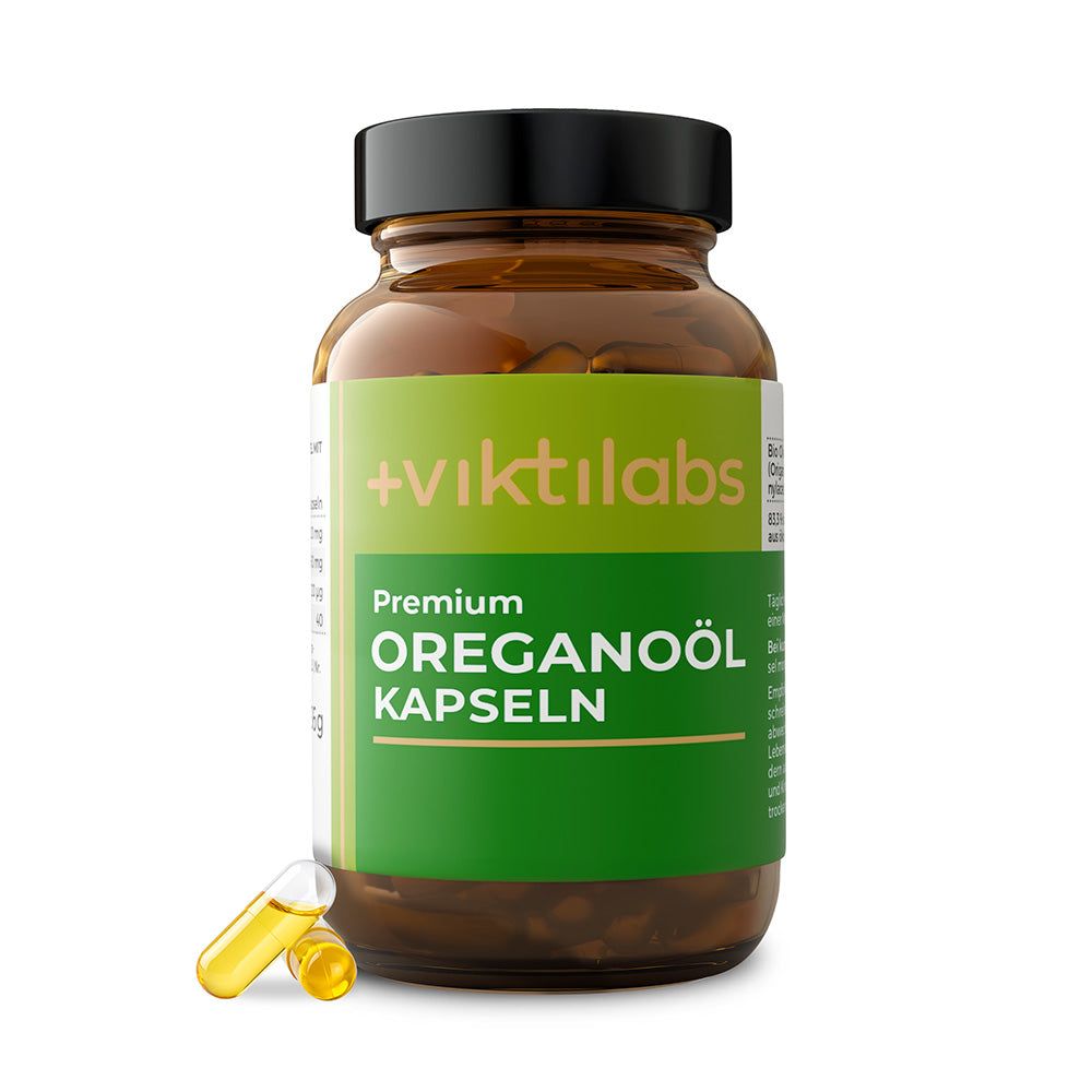 Viktilabs Premium Oreganoöl Kapseln: Mit 80 mg Carvacrol und Olivenöl 36 g Kapseln