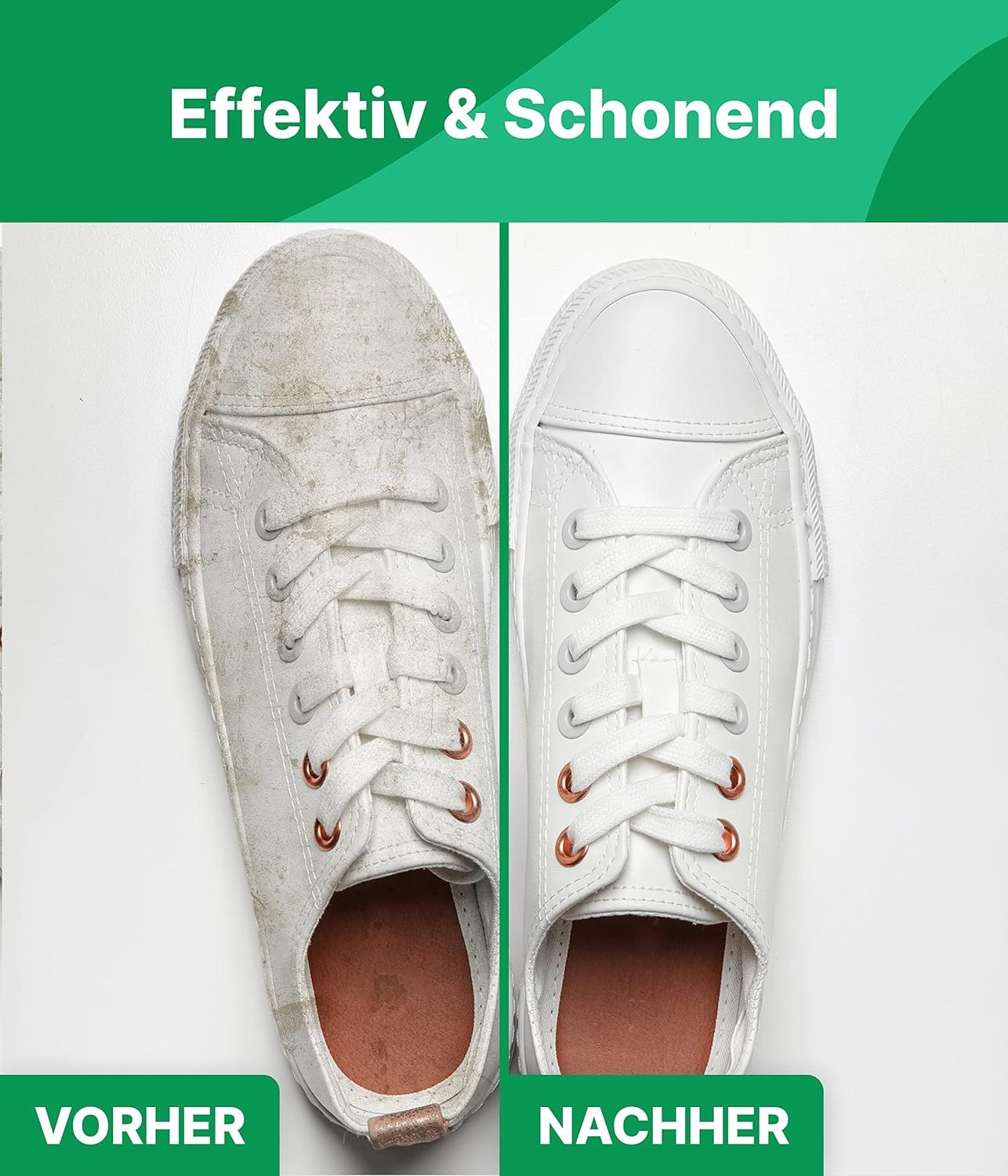 Emma Grün® Sneaker Cleaner Reinigungsset inkl. wiederverwendbarem Schwamm & Schuhbürste
