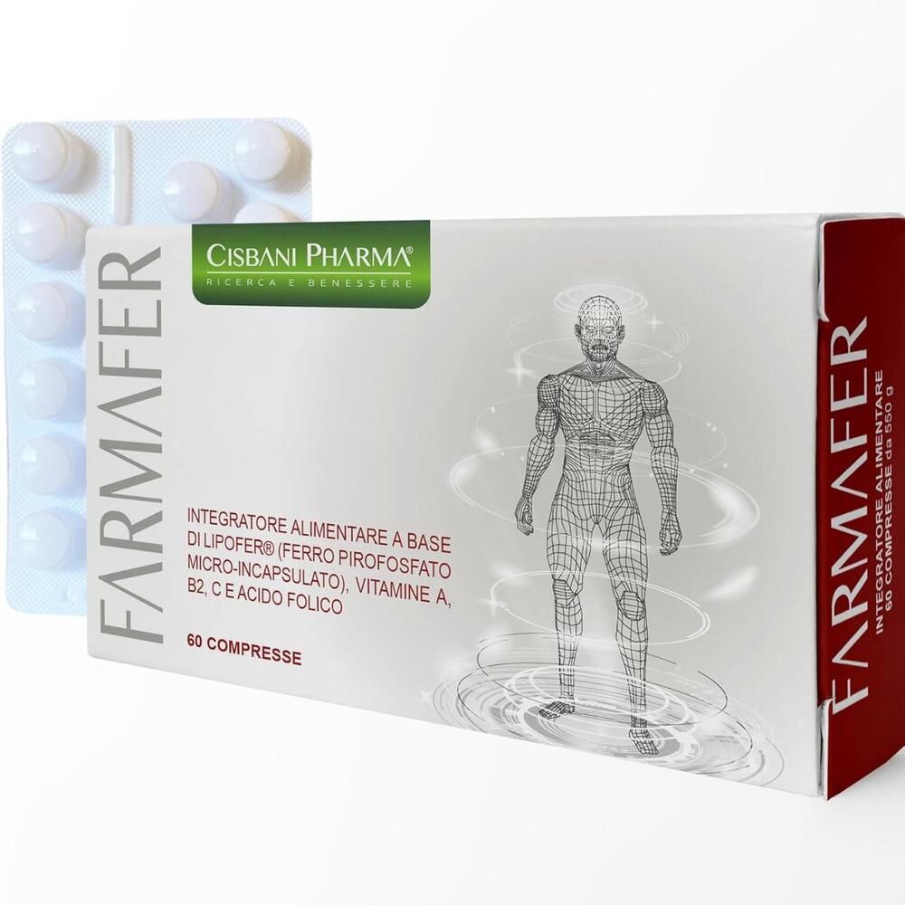 Cisbani Pharma FarmaFER - Integratore alimentare a base di Ferro, Vitamine e Acido Folico