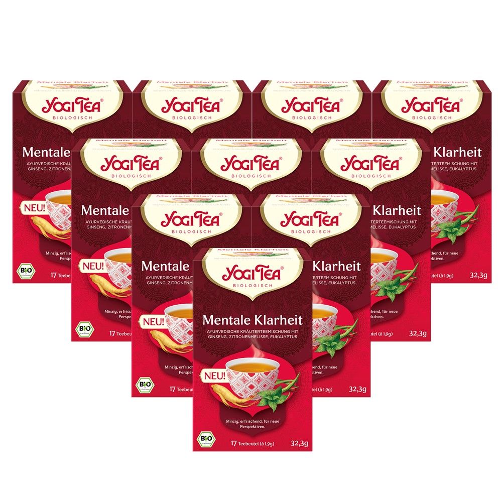 Mehrere Packungen Yogi Tea Kräutertee. Aufdrucke: Mentale Klarheit, Bio, 17 Teebeutel, Neu.