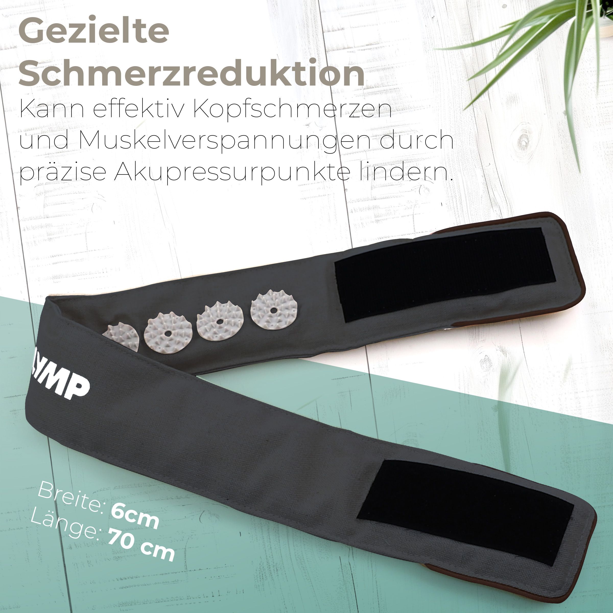 NEOLYMP Akupressur Stirnband Grau