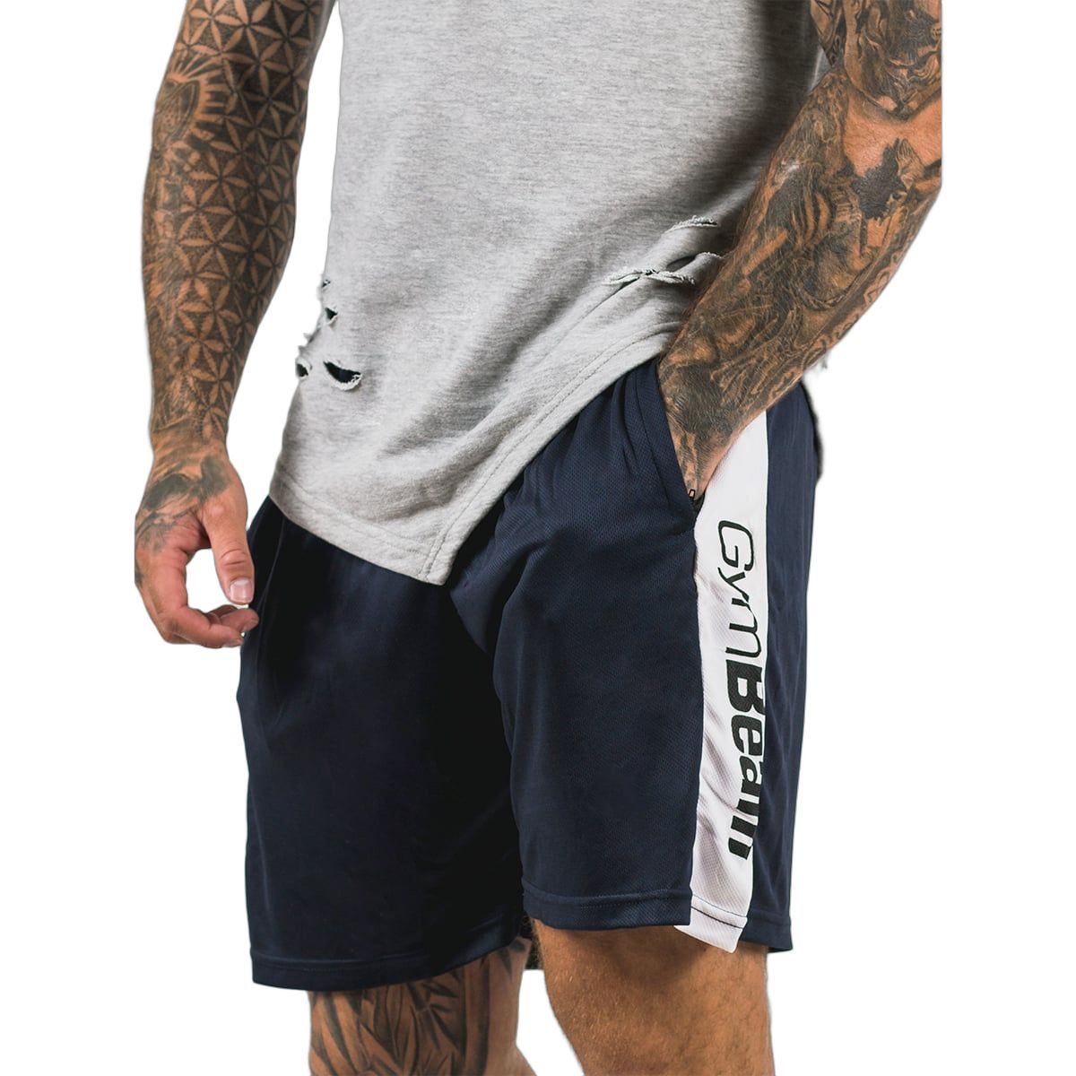 GymBeam Shorts Herren Regular mit Gummizug und Taschen Navy