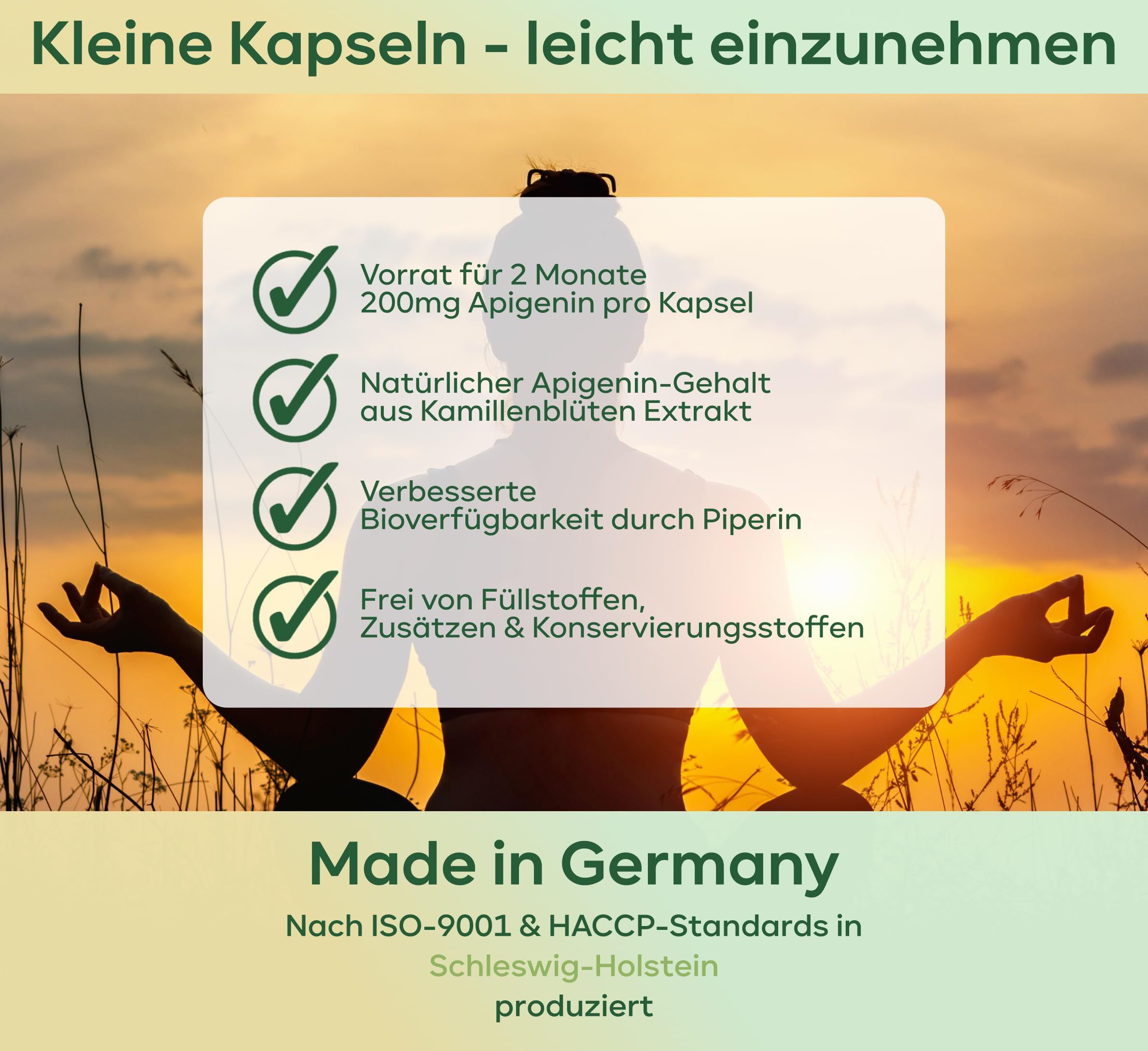 plantomol® Apigenin Kapseln 200mg aus Kamille-Extrakt mit Piperin