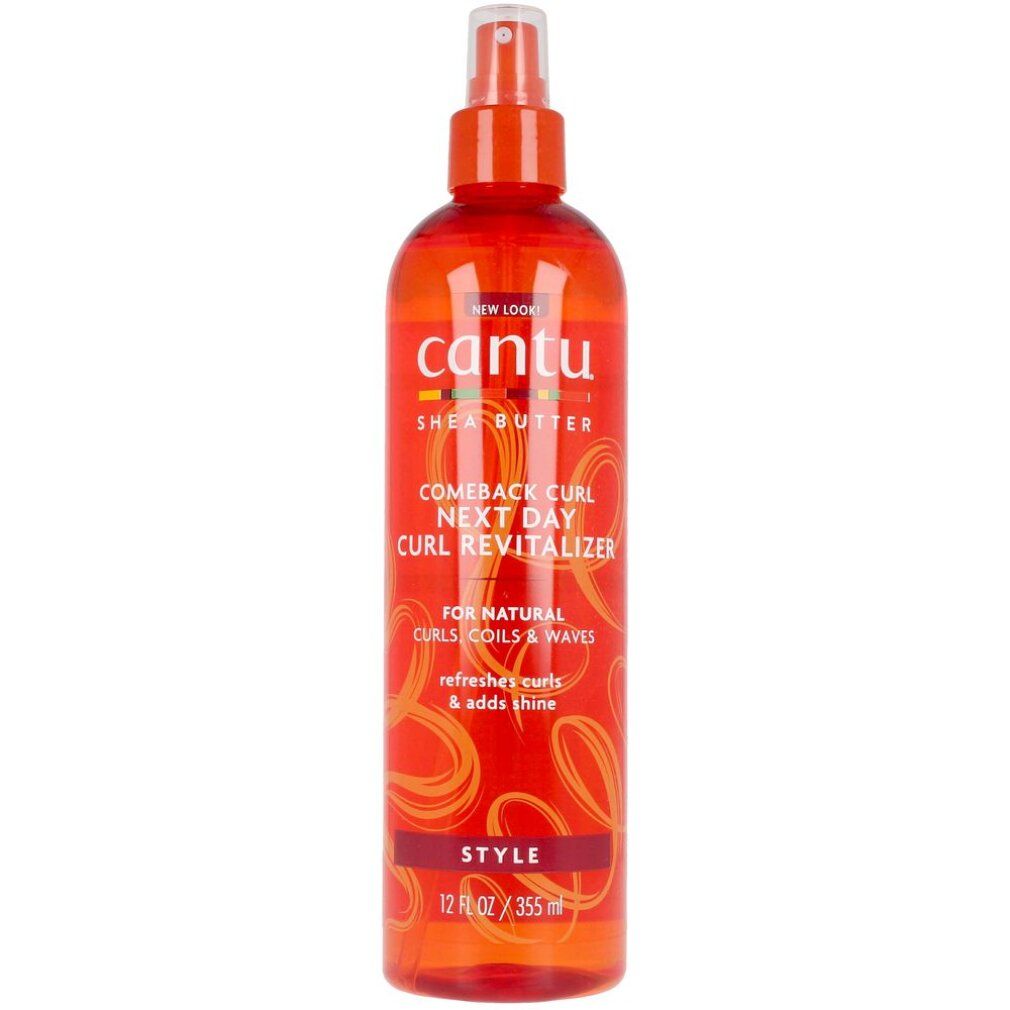 Cantu Comeback Curl Revitalizer in orangefarbener Sprühflasche, 355 ml.