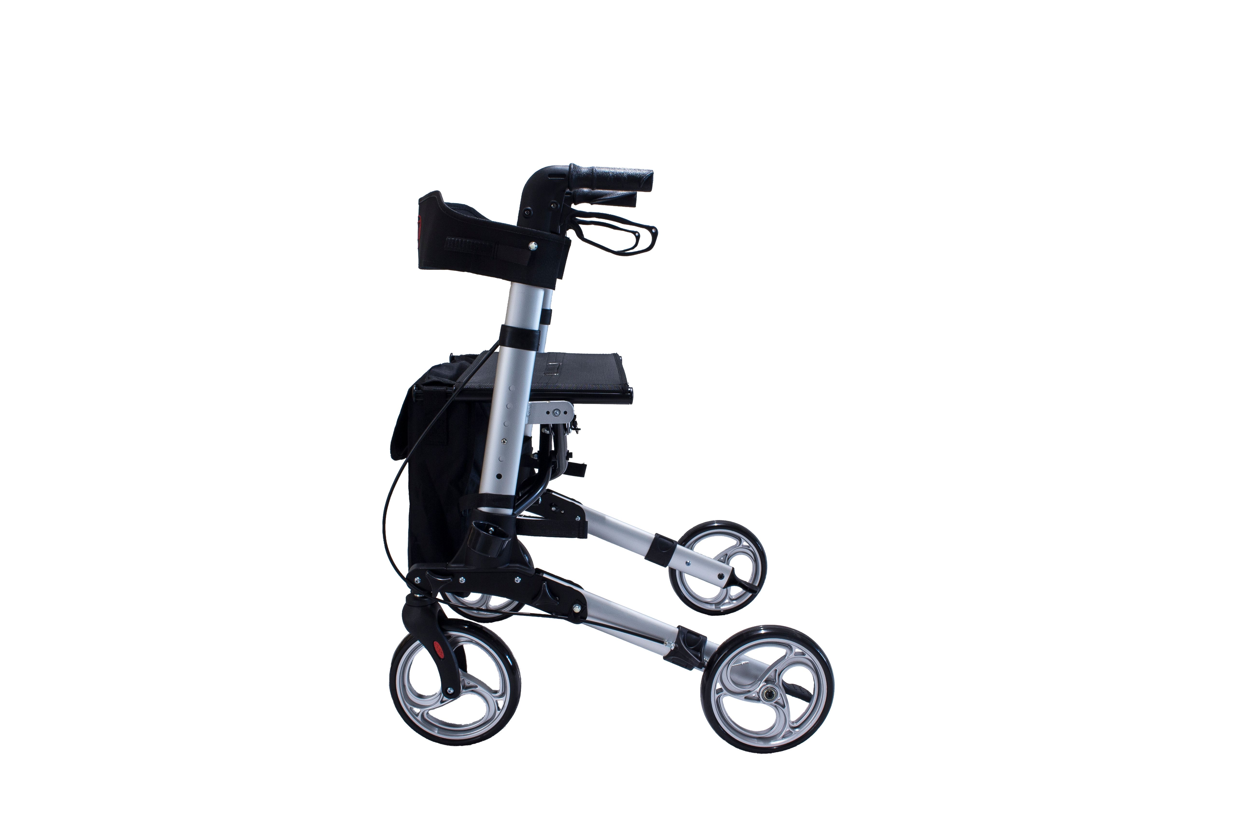 Antar - AT51006 Reise Rollator 3-fach faltbar für Flug Auto Reise *SUPERKLEIN* silber