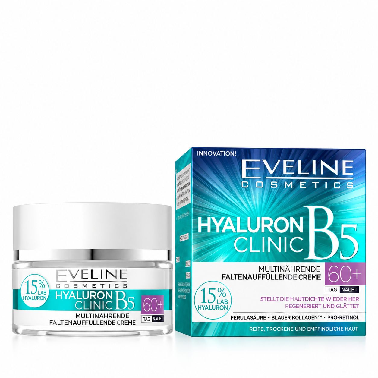 Eveline Cosmetics Hyaluron Expert 60+ Tag- und Nachtcreme 50 ml