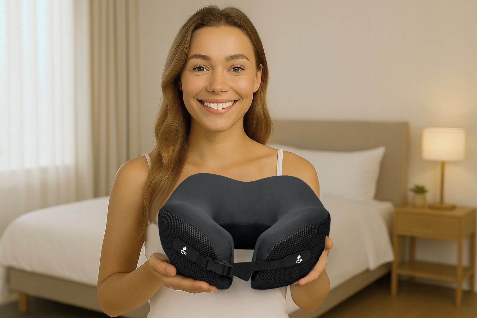 Medi Sleep Reisekissen aus Memory-Schaum schwarz